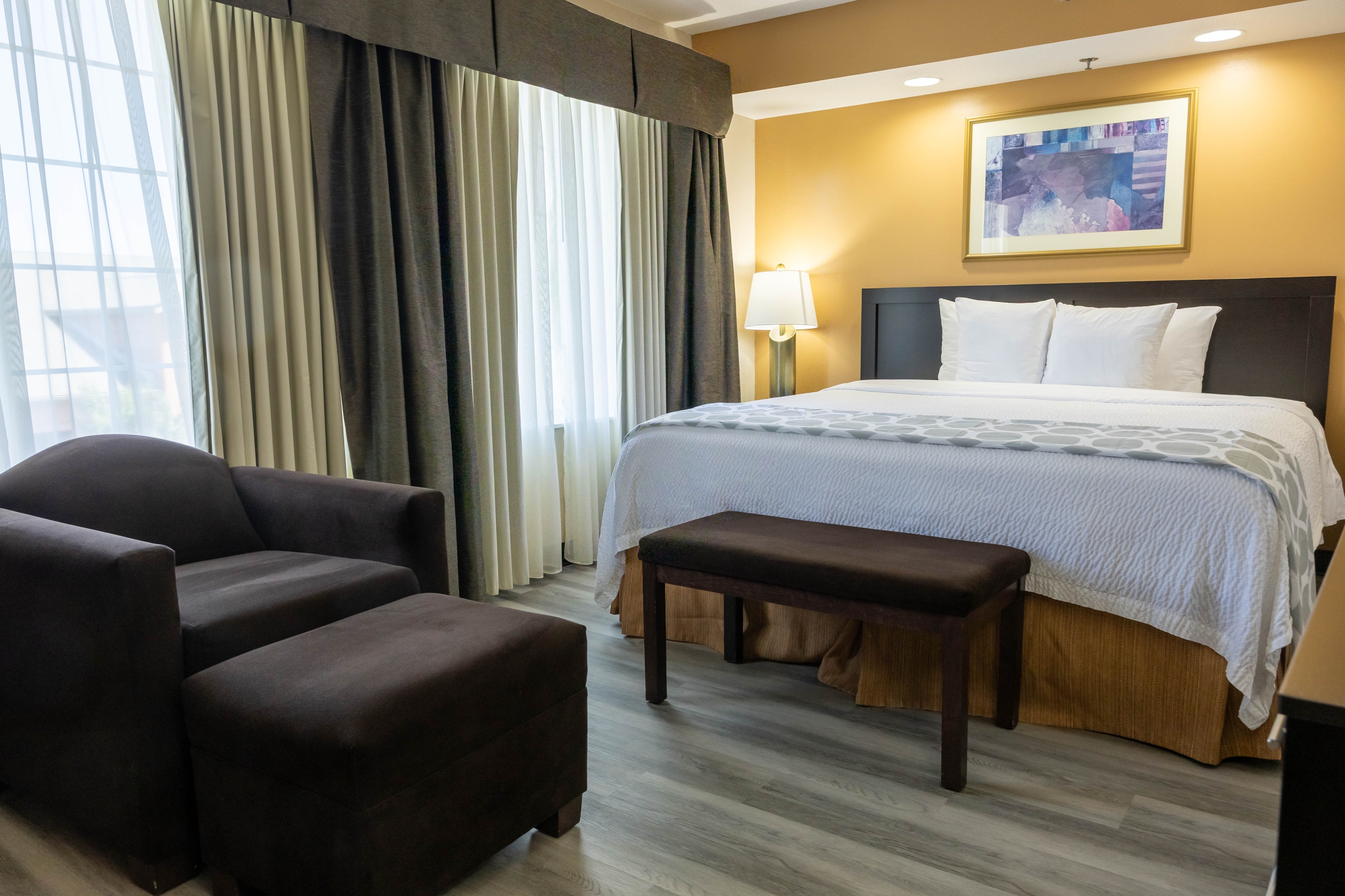 Guest room at the Wyndham Garden Madison Fitchburg in Fitchburg, Wisconsin