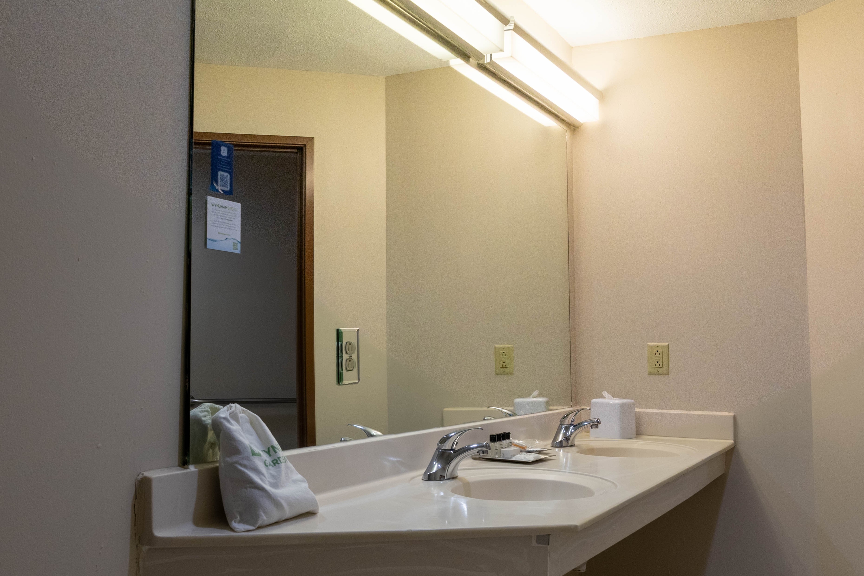 Guest room bath at the Wyndham Garden Madison Fitchburg in Fitchburg, Wisconsin
