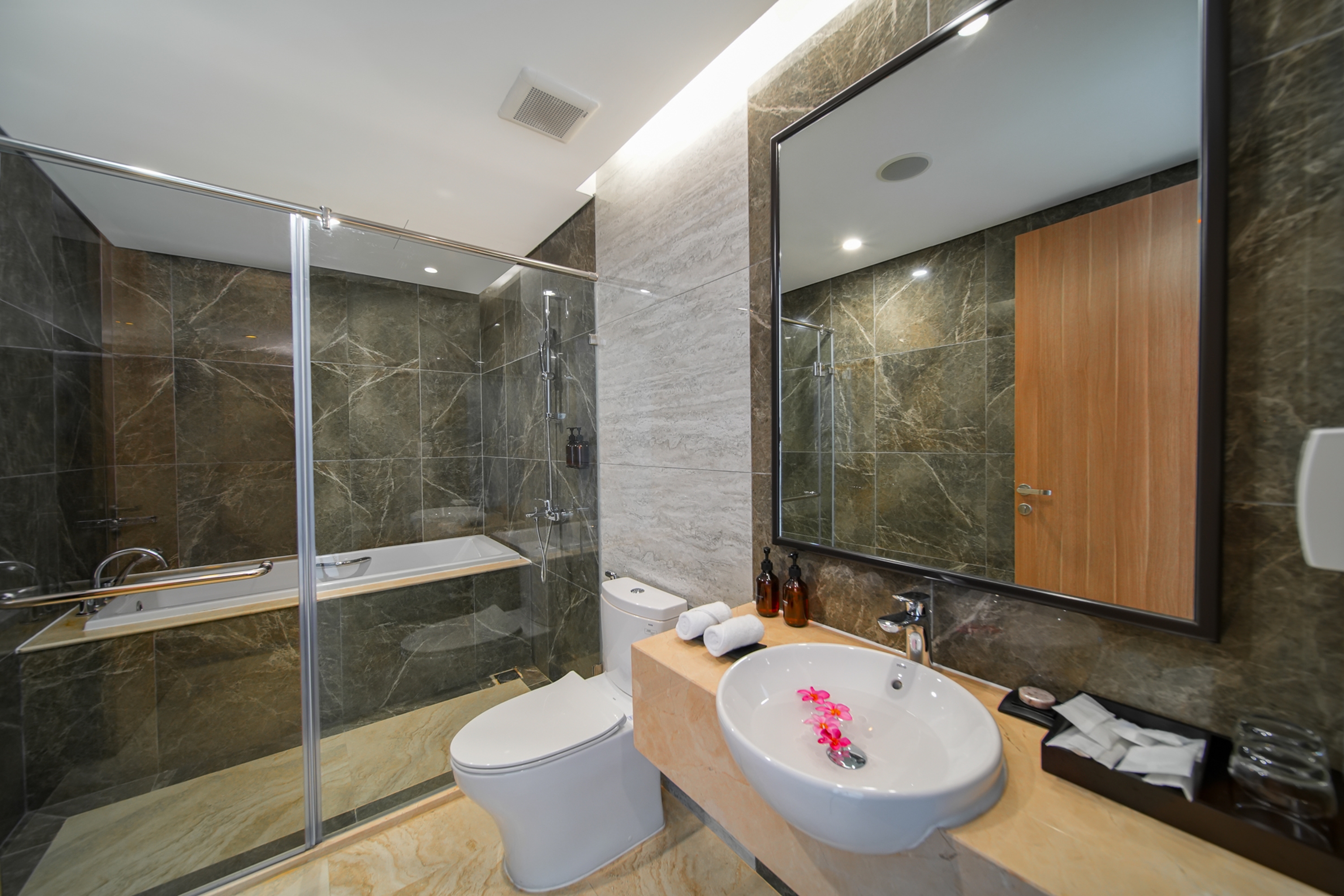 Guest room bath at the Wyndham Garden Grandworld Phu Quoc in Phu Quoc, Other than US/Canada