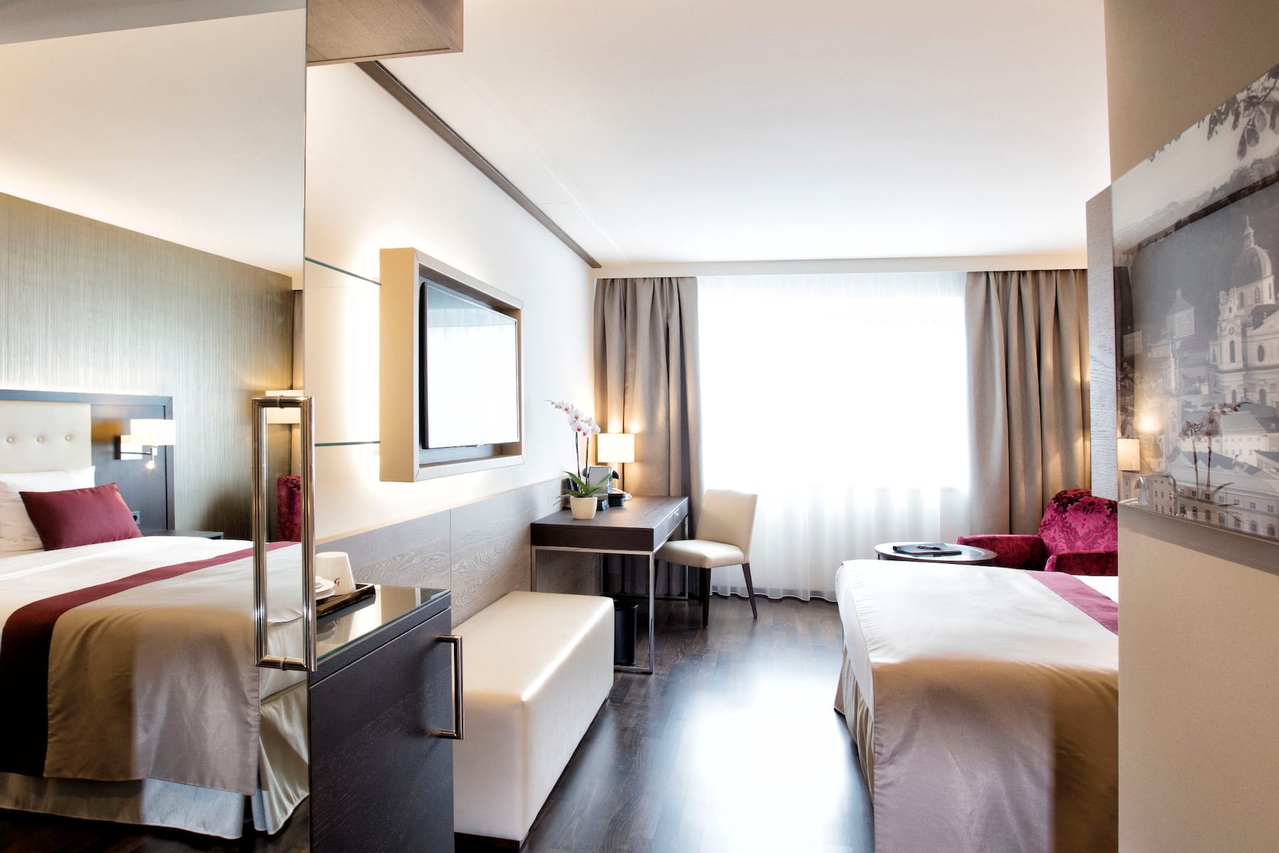 Guest room at the Wyndham Grand Salzburg Conference Centre in Salzburg, Other than US/Canada