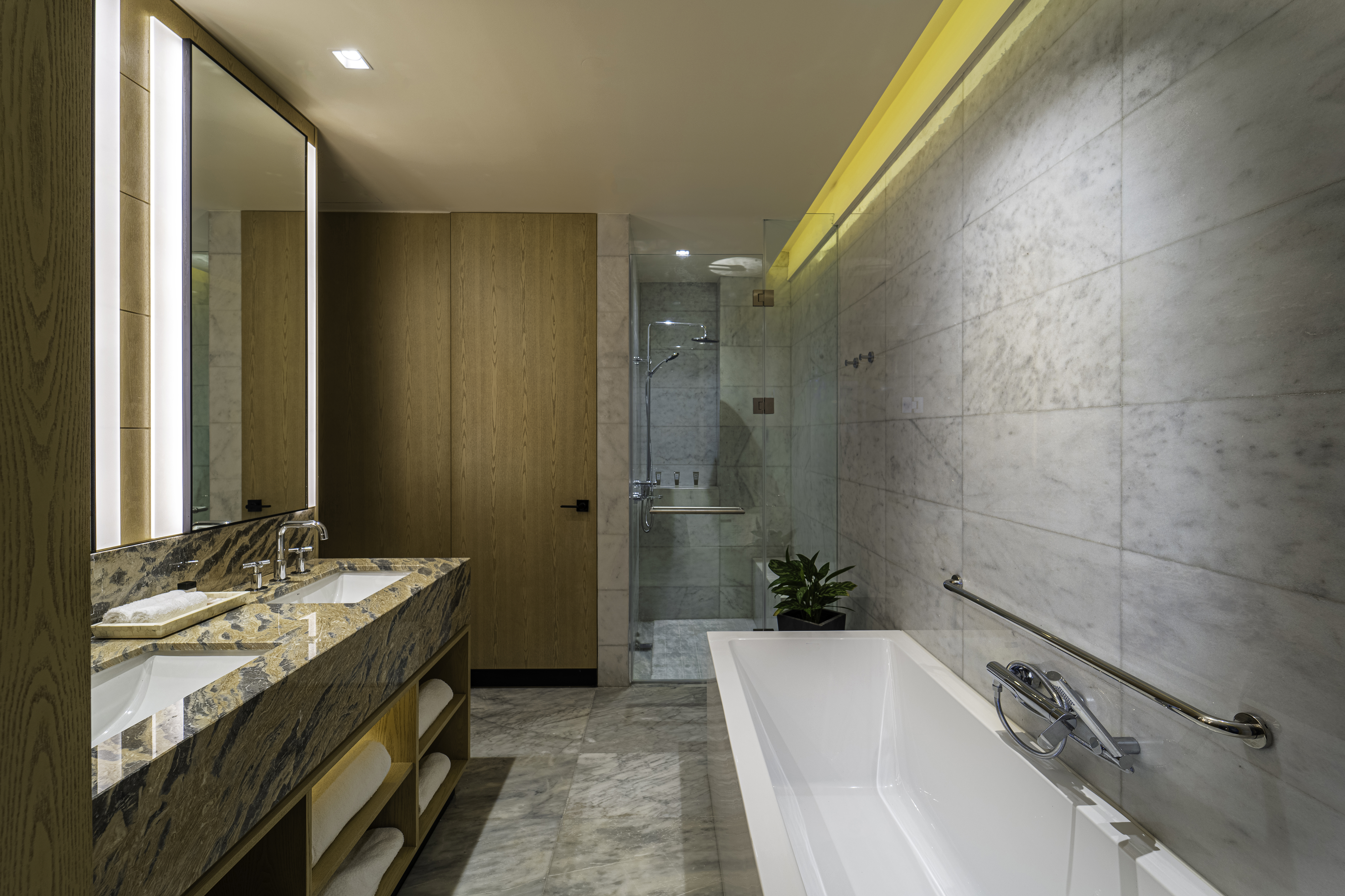 Guest room bath at the Wyndham Grand Barbados Sam Lords Castle All Inclusive Resort in Bridgetown, Other than US/Canada