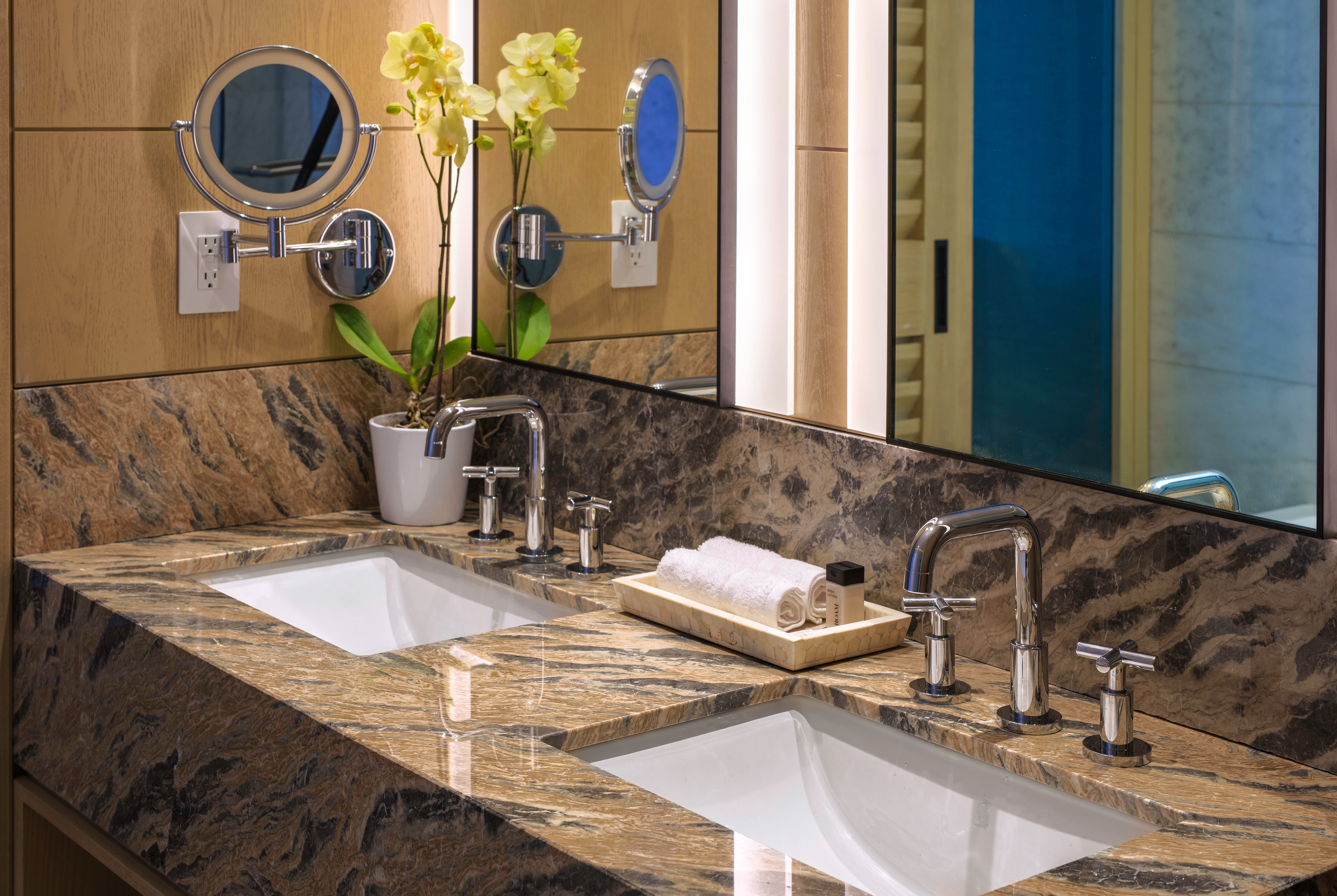 Guest room bath at the Wyndham Grand Barbados Sam Lords Castle All Inclusive Resort in Bridgetown, Other than US/Canada