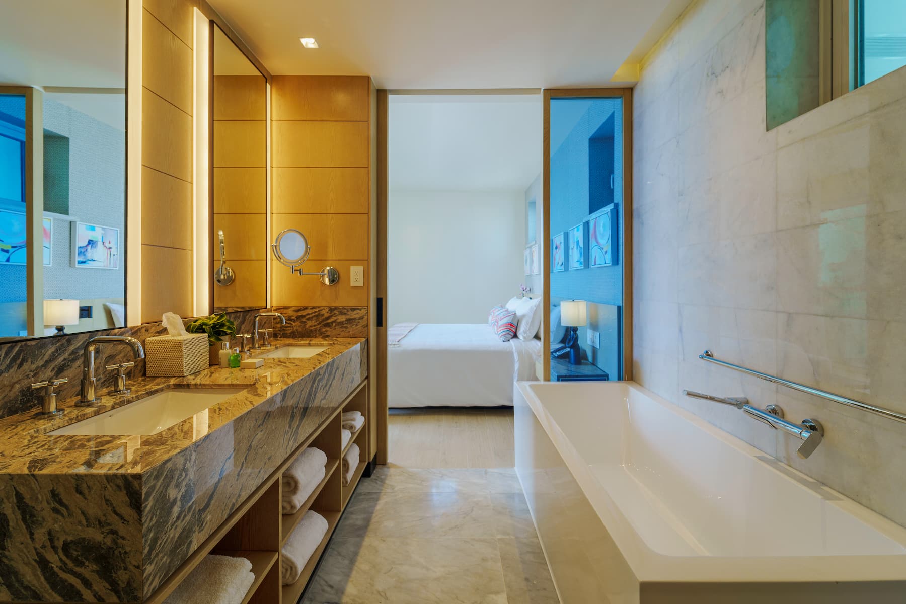 Guest room bath at the Wyndham Grand Barbados Sam Lords Castle All Inclusive Resort in Bridgetown, Other than US/Canada