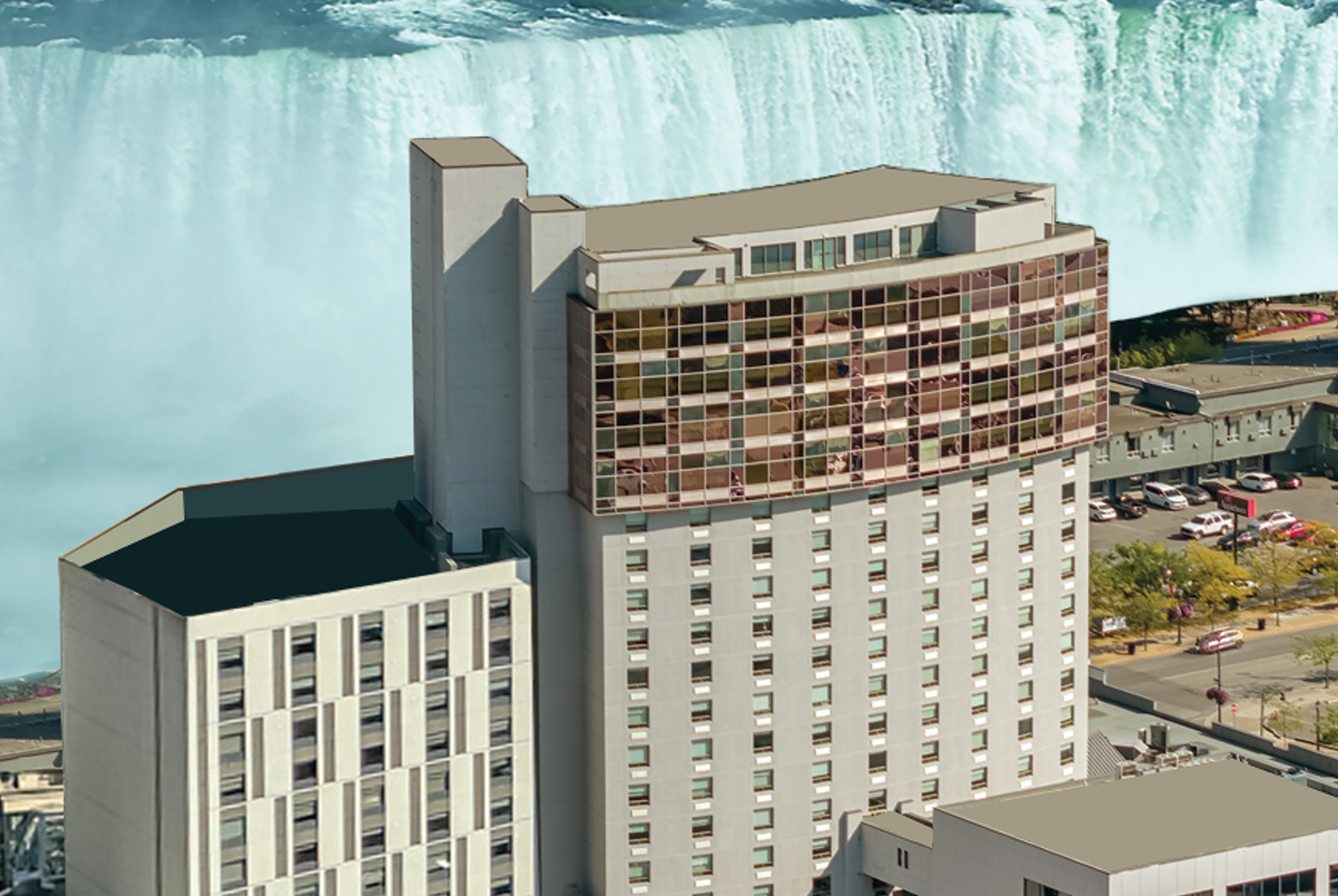 Exterior of Wyndham Grand Fallsview Hotel hotel in Niagara Falls, Ontario