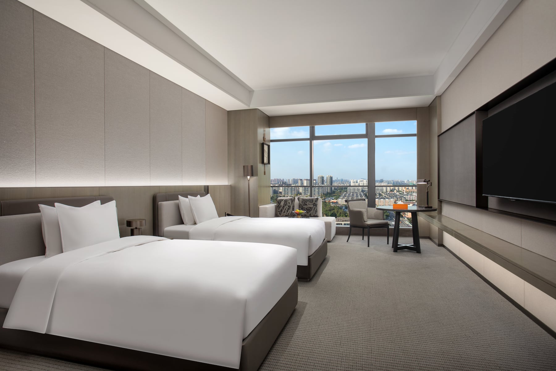 Guest room at the Wyndham Grand Chengdu East in Chengdu City, Other than US/Canada