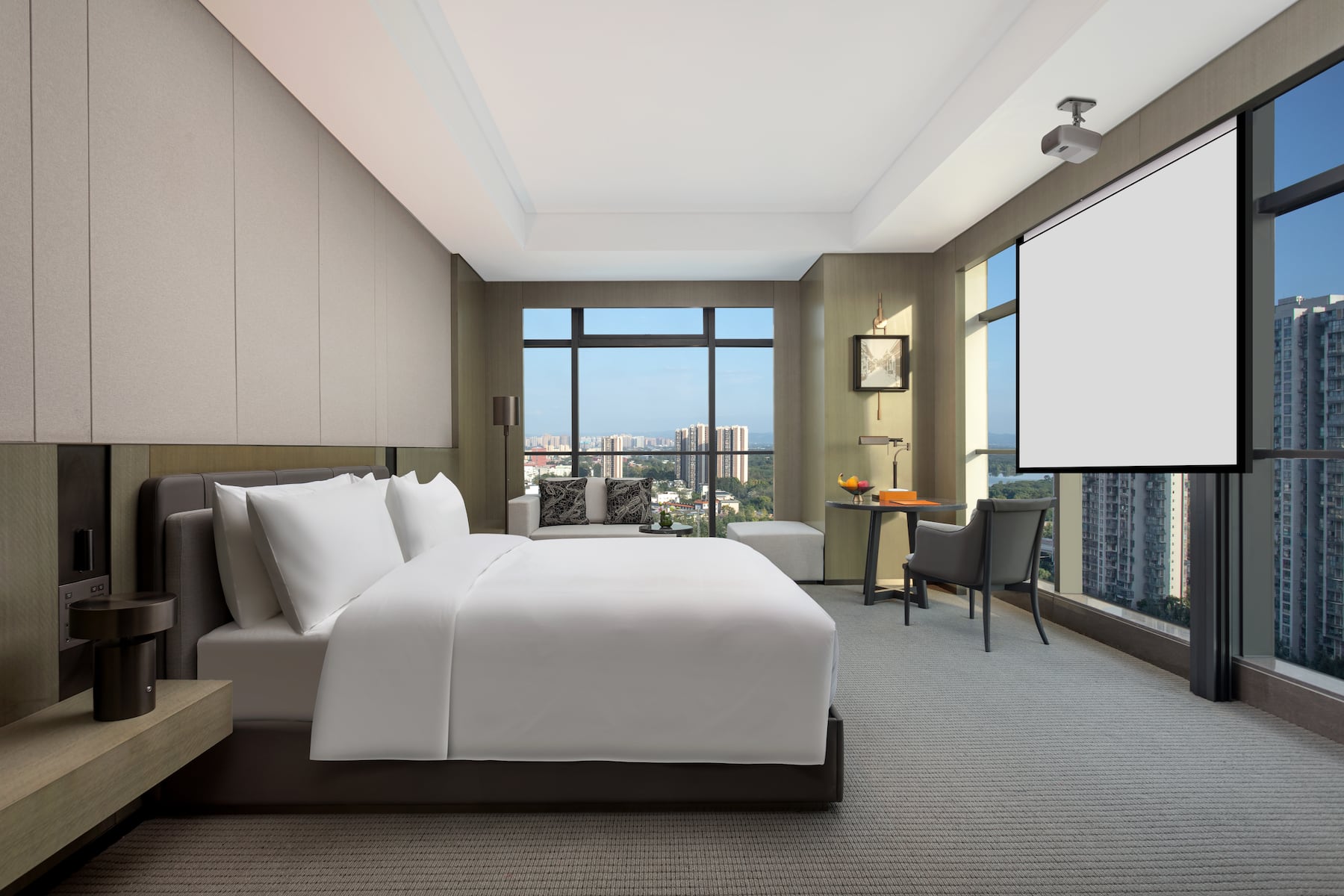 Guest room at the Wyndham Grand Chengdu East in Chengdu City, Other than US/Canada