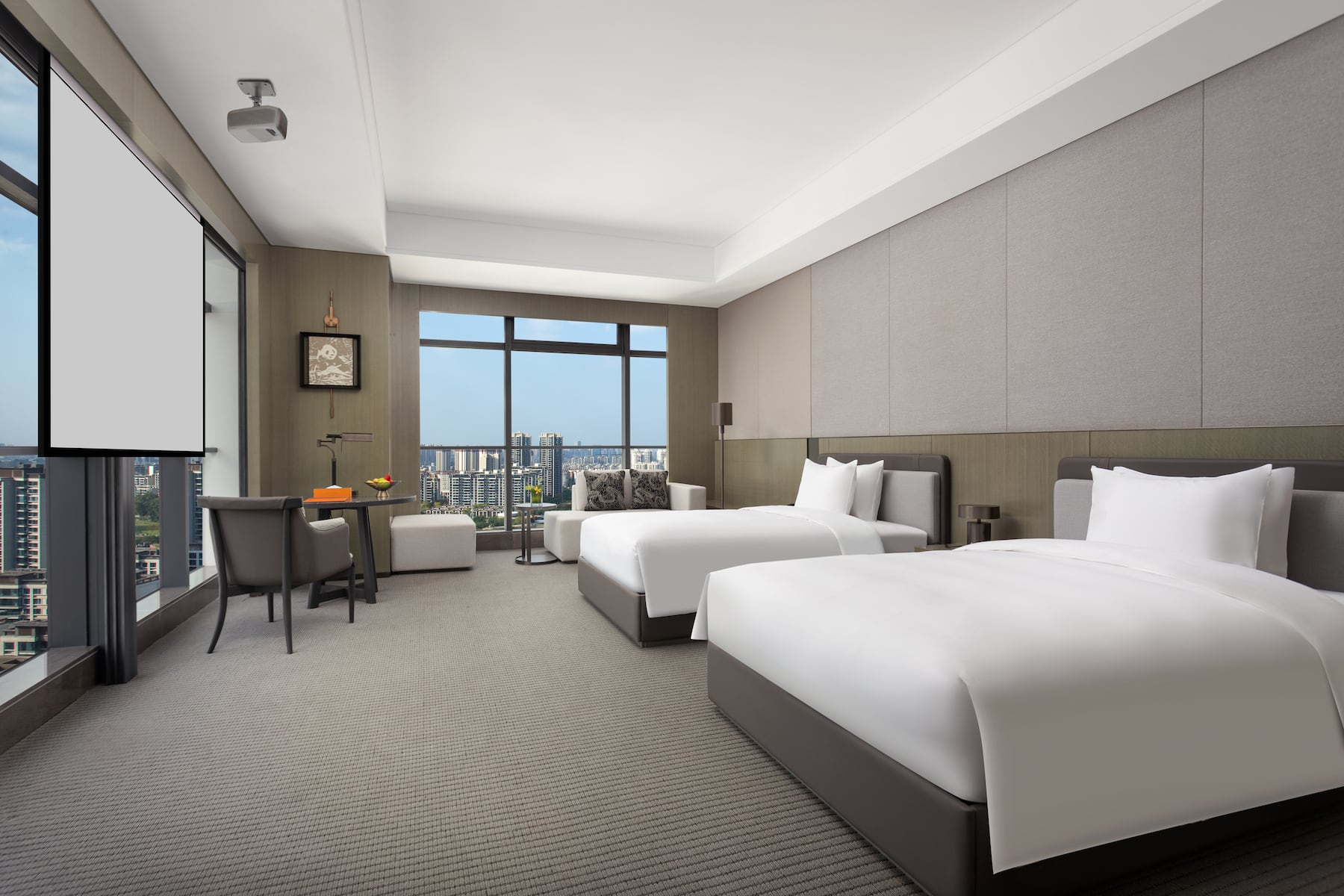 Guest room at the Wyndham Grand Chengdu East in Chengdu City, Other than US/Canada