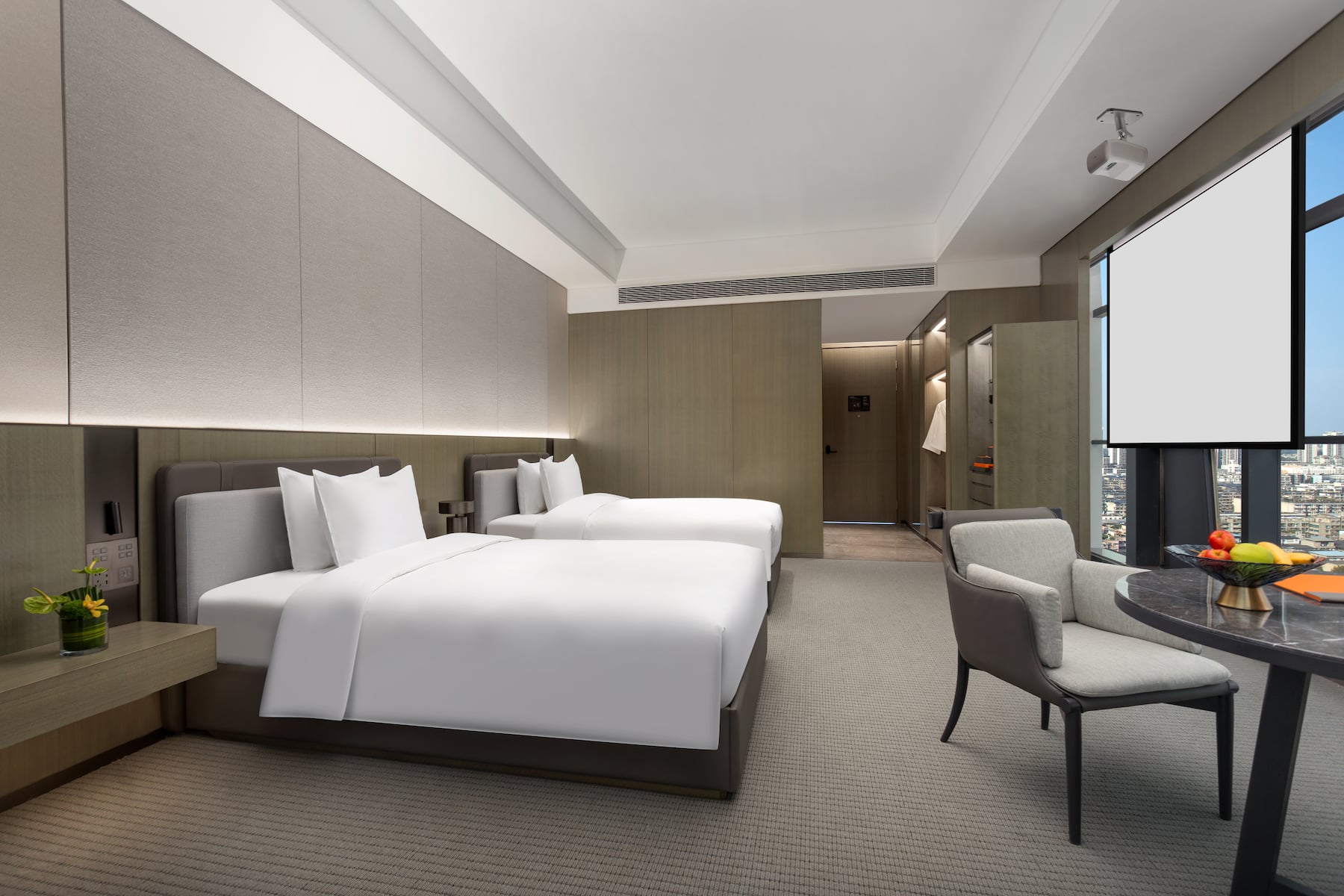 Guest room at the Wyndham Grand Chengdu East in Chengdu City, Other than US/Canada