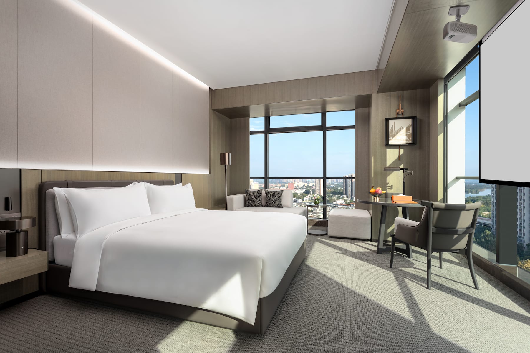 Guest room at the Wyndham Grand Chengdu East in Chengdu City, Other than US/Canada