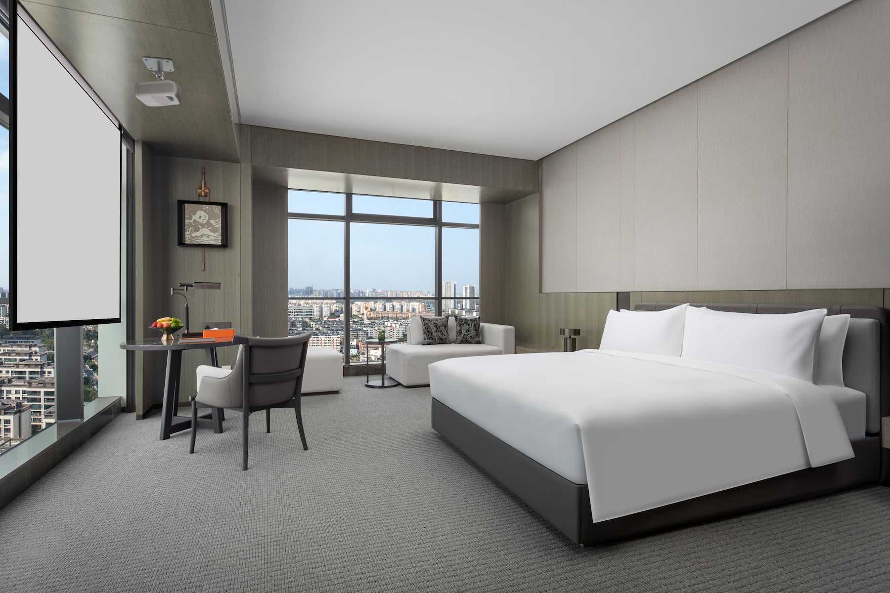 Guest room at the Wyndham Grand Chengdu East in Chengdu City, Other than US/Canada