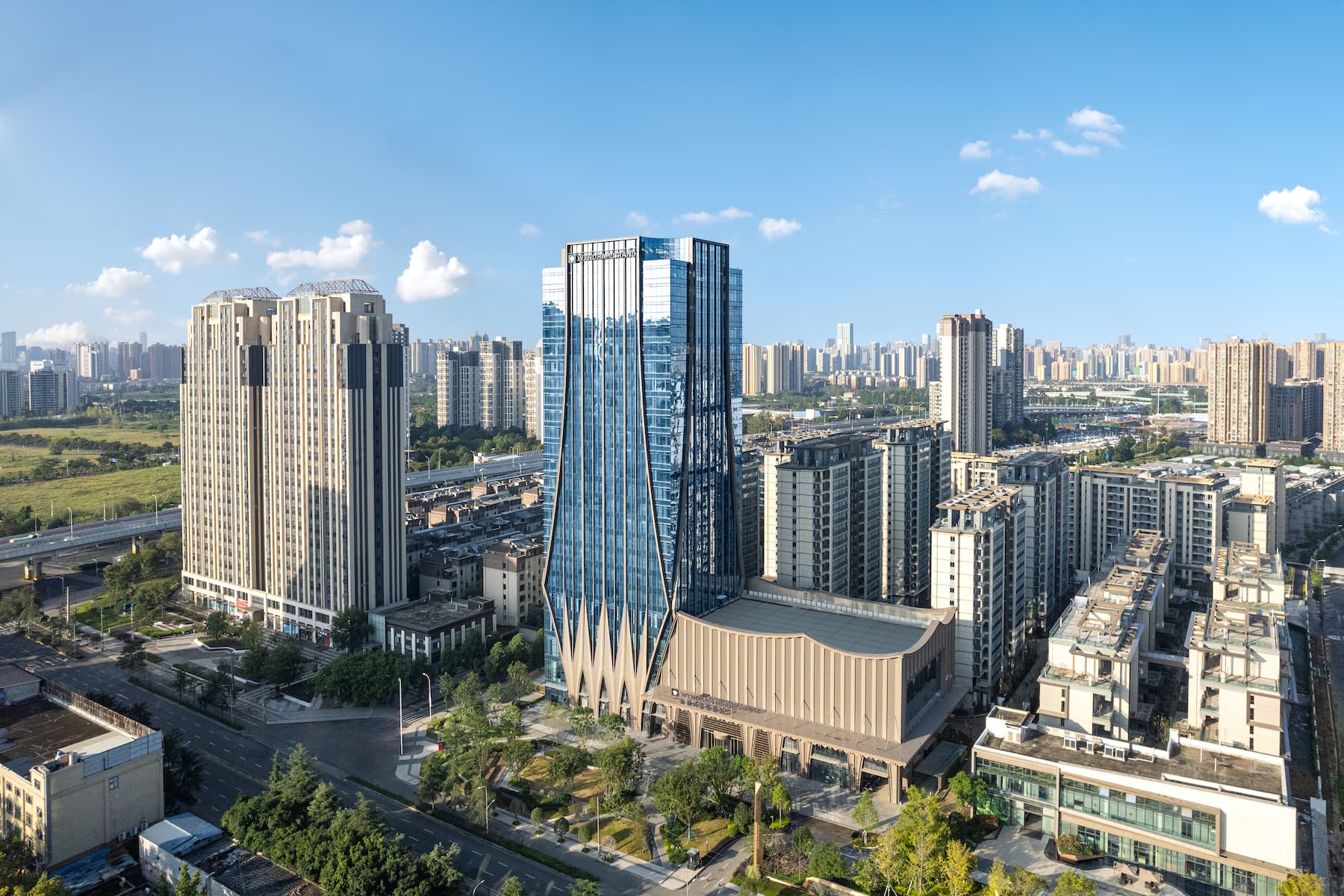 Exterior of Wyndham Grand Chengdu East hotel in Chengdu City, Other than US/Canada