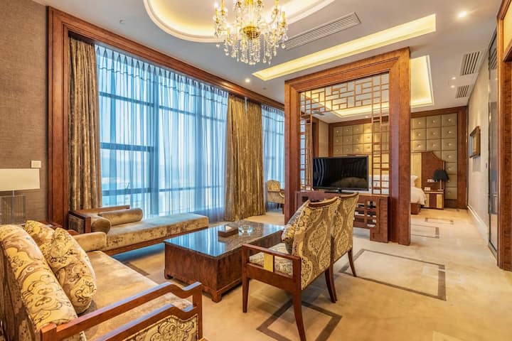 Guest room at the Wyndham Grand Plaza Royale Chenzhou in Chenzhou, Other than US/Canada