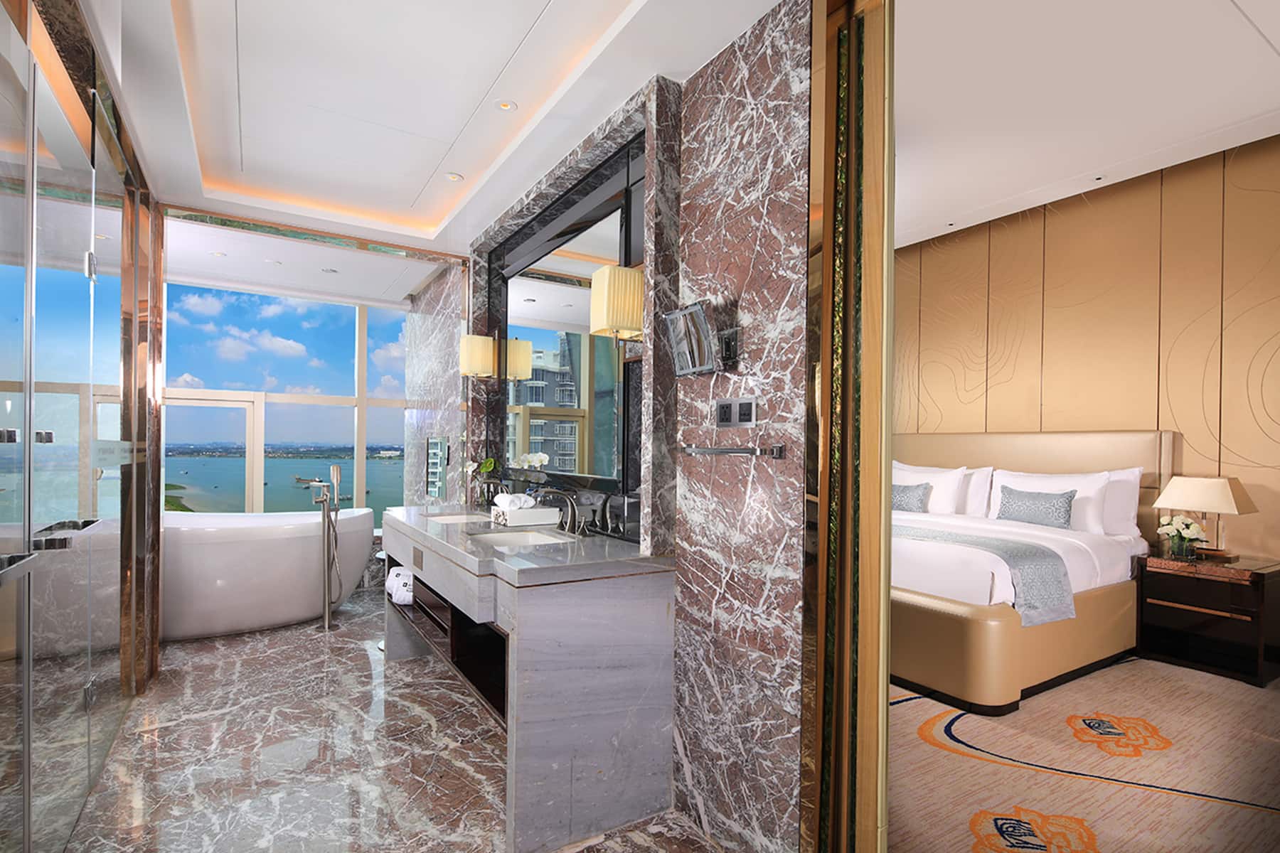 Guest room at the Wyndham Grand Foshan Gaoming in Foshan, Other than US/Canada