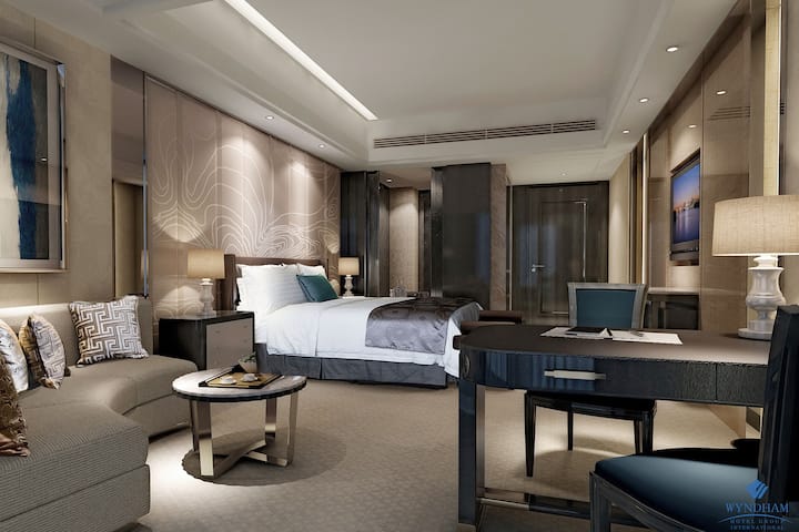 Guest room at the Wyndham Grand Foshan Gaoming in Foshan, Other than US/Canada