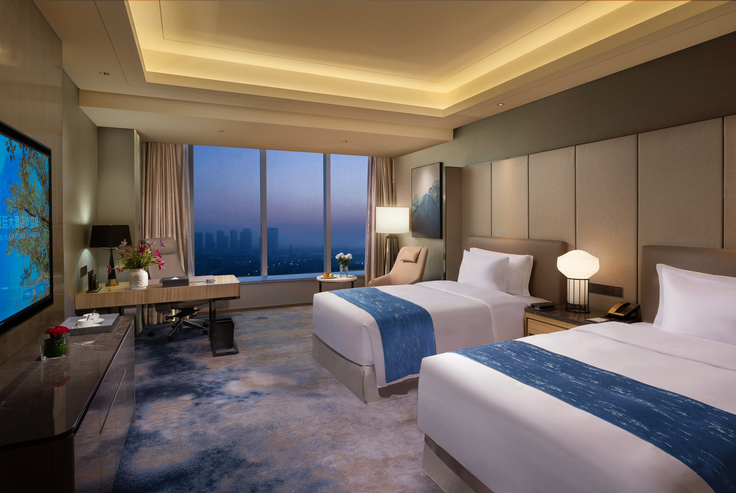 Guest room at the Wyndham Grand Plaza Royale Ever Bright Changxing in Huzhou, Other than US/Canada