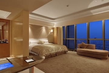 Guest room at the Wyndham Grand Plaza Royale Changsheng Jiangyin in Jiangyin, Other than US/Canada