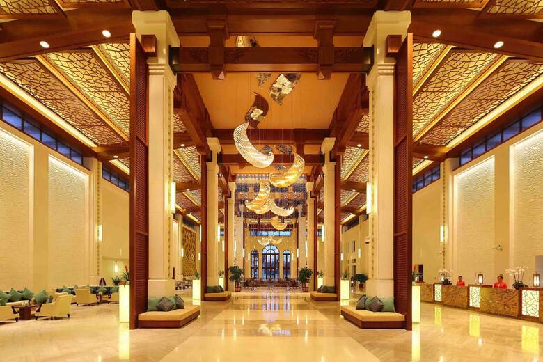Wyndham Grand Plaza Royale Hainan Longmu Bay hotel lobby in Ledong, Other than US/Canada