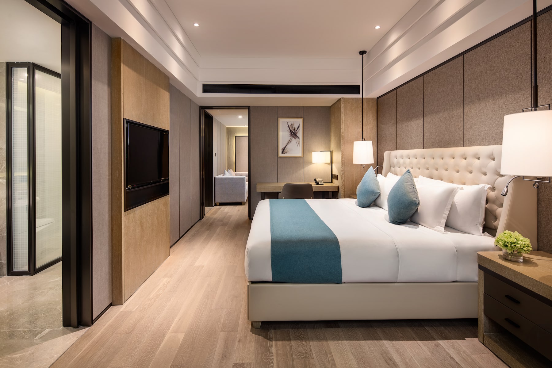 Guest room at the Wyndham Grand Maoming in Maoming, Other than US/Canada