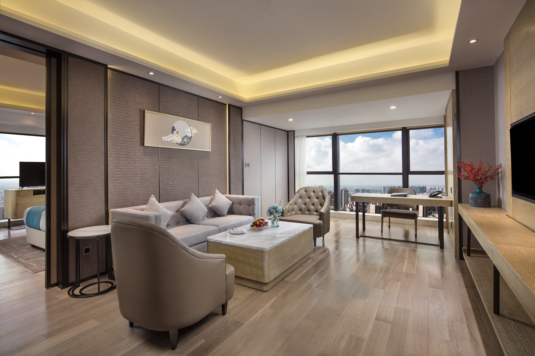 Guest room at the Wyndham Grand Maoming in Maoming, Other than US/Canada