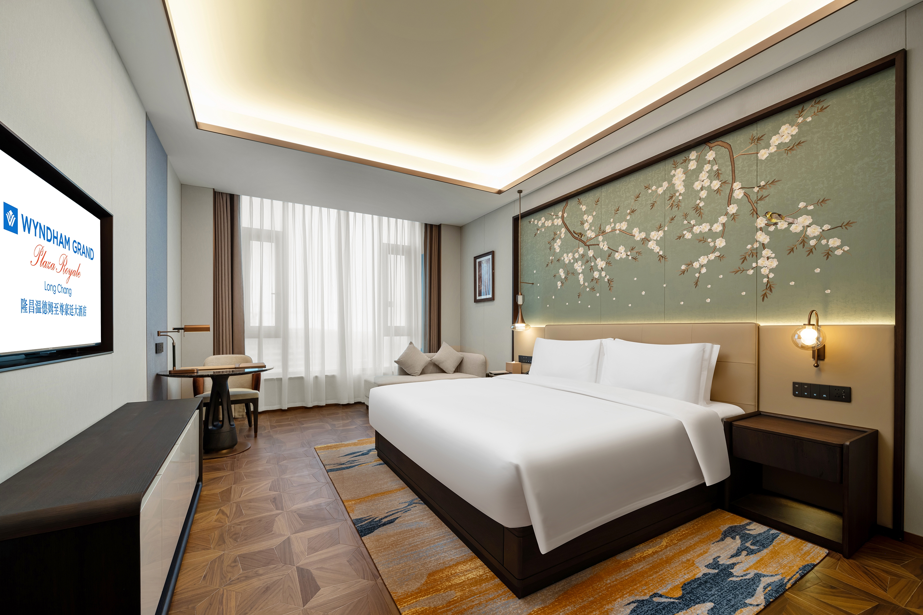 Guest room at the Wyndham Grand Plaza Royale Longchang in Neijiang City, Other than US/Canada