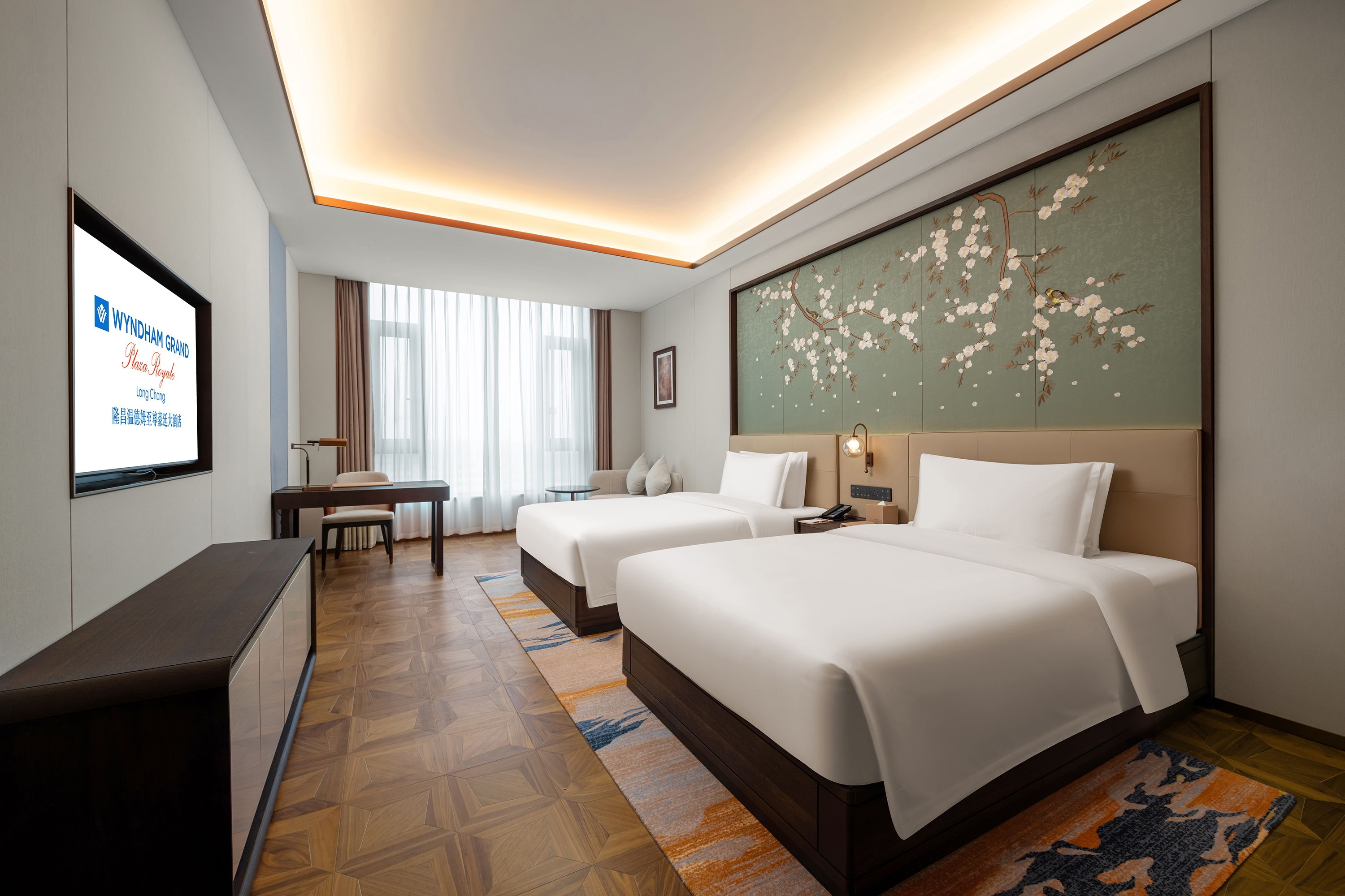 Guest room at the Wyndham Grand Plaza Royale Longchang in Neijiang City, Other than US/Canada