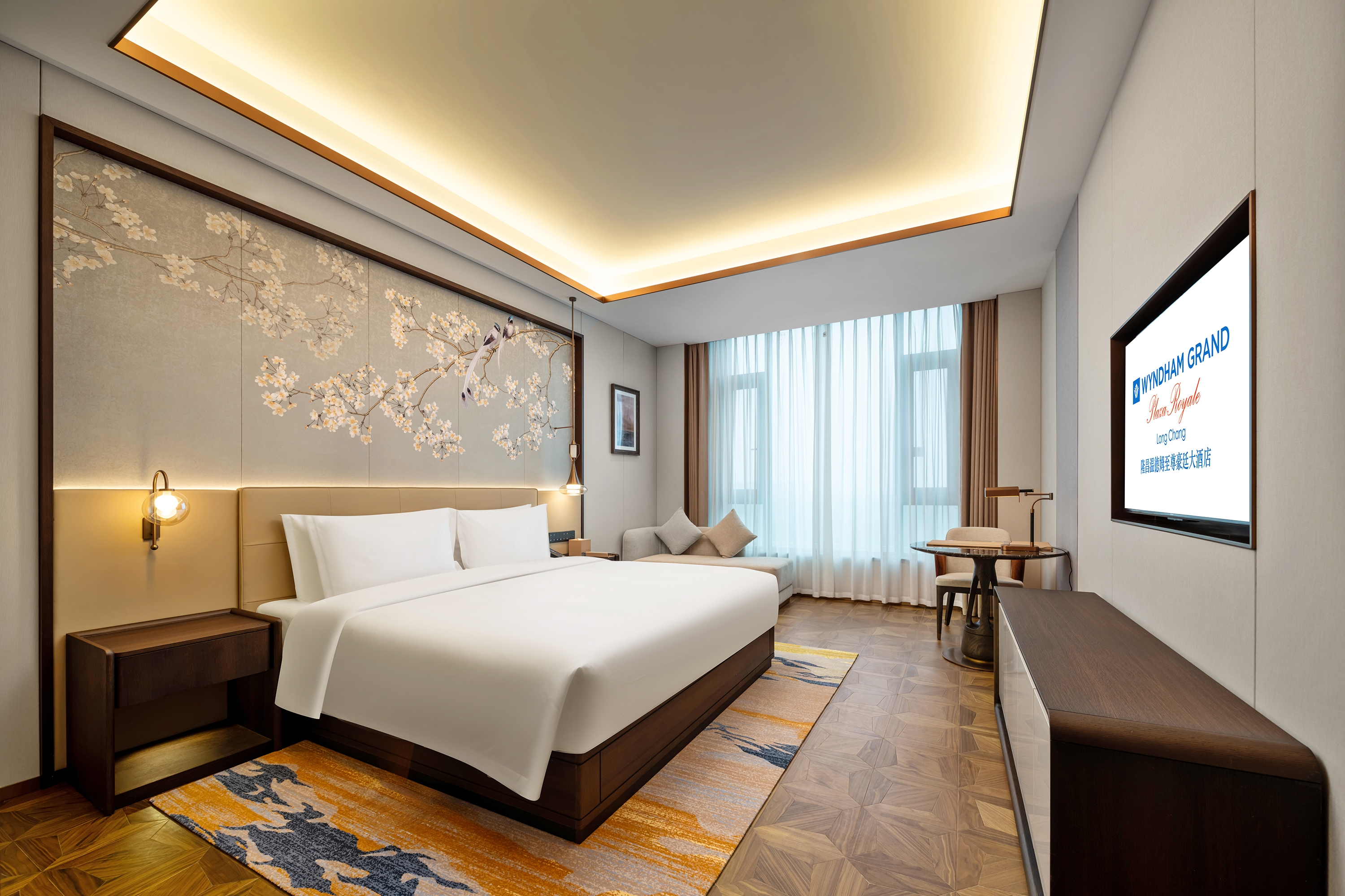 Guest room at the Wyndham Grand Plaza Royale Longchang in Neijiang City, Other than US/Canada
