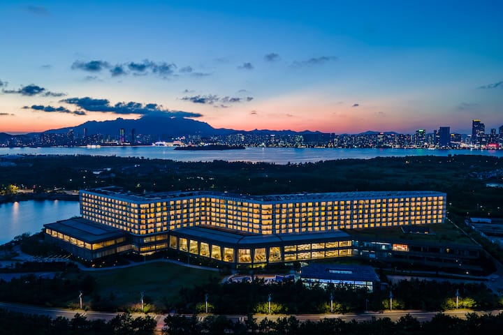 Exterior of Wyndham Grand Qingdao hotel in Qingdao, Other than US/Canada