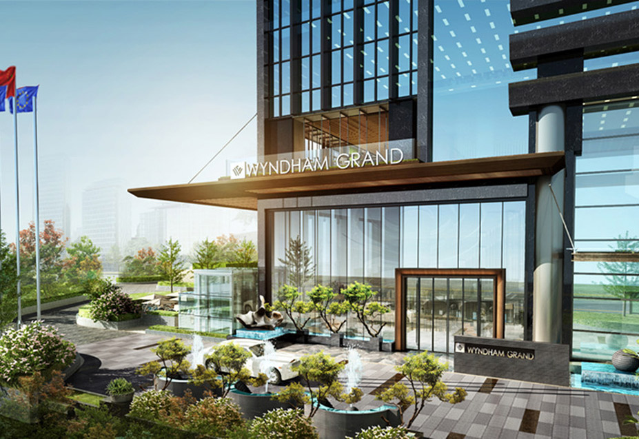 Exterior of Wyndham Grand Shenzhen hotel in Shenzhen, Other than US/Canada