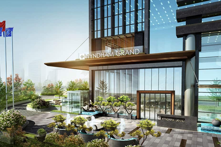 Exterior of Wyndham Grand Shenzhen hotel in Shenzhen, Other than US/Canada