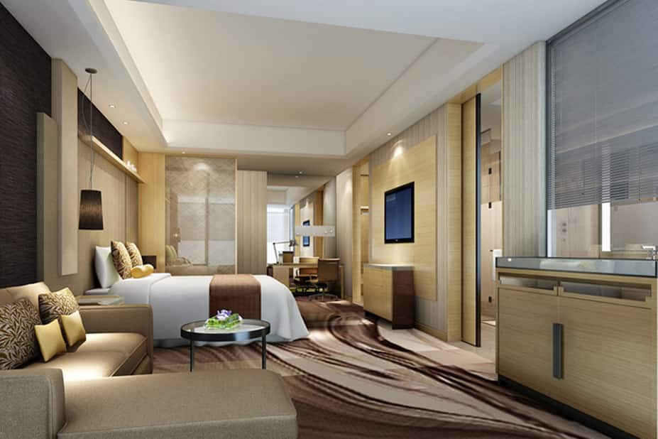 Guest room at the Wyndham Grand Shenzhen in Shenzhen, Other than US/Canada
