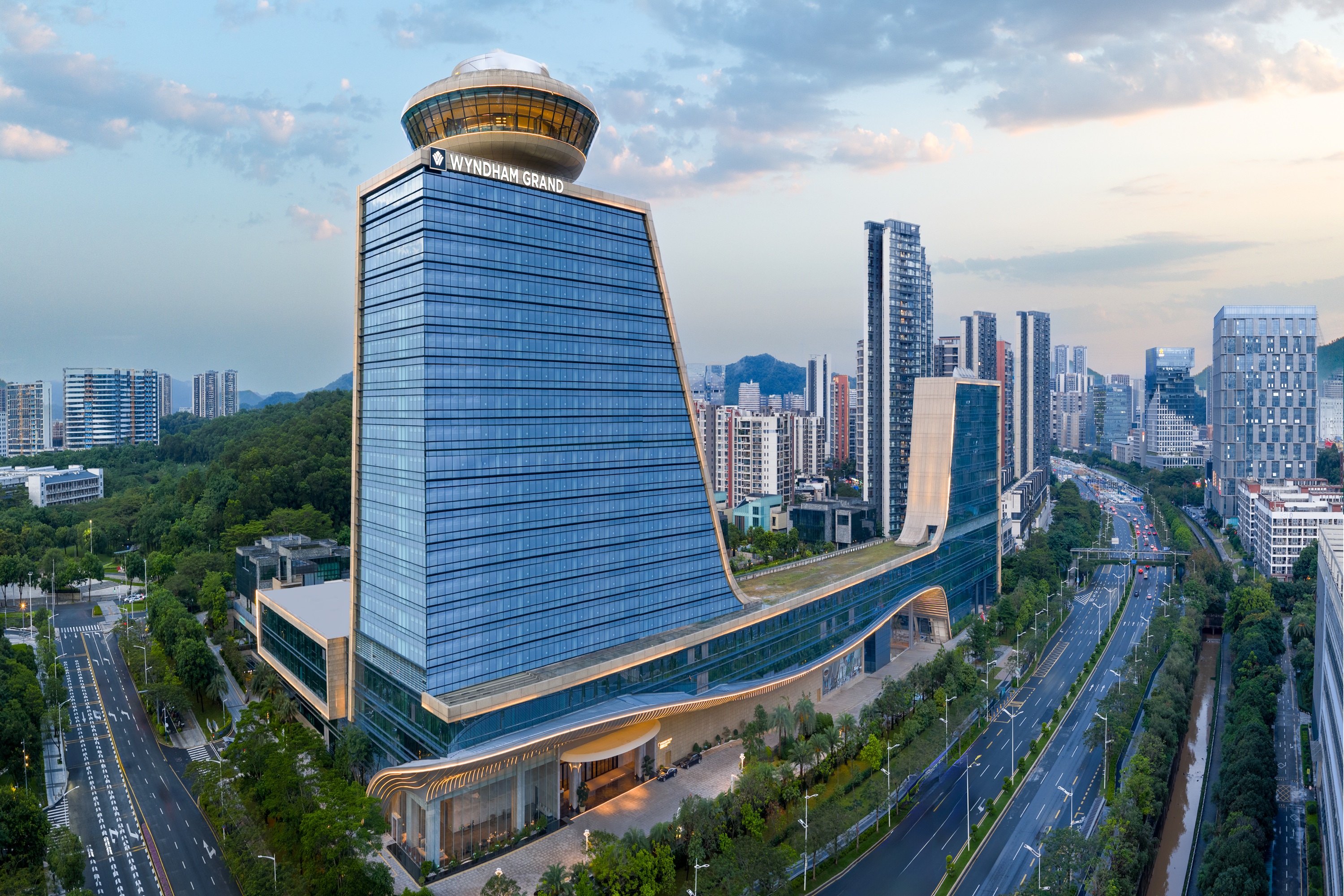 Exterior of Wyndham Grand Shenzhen Guangming hotel in Shenzhen, Other than US/Canada