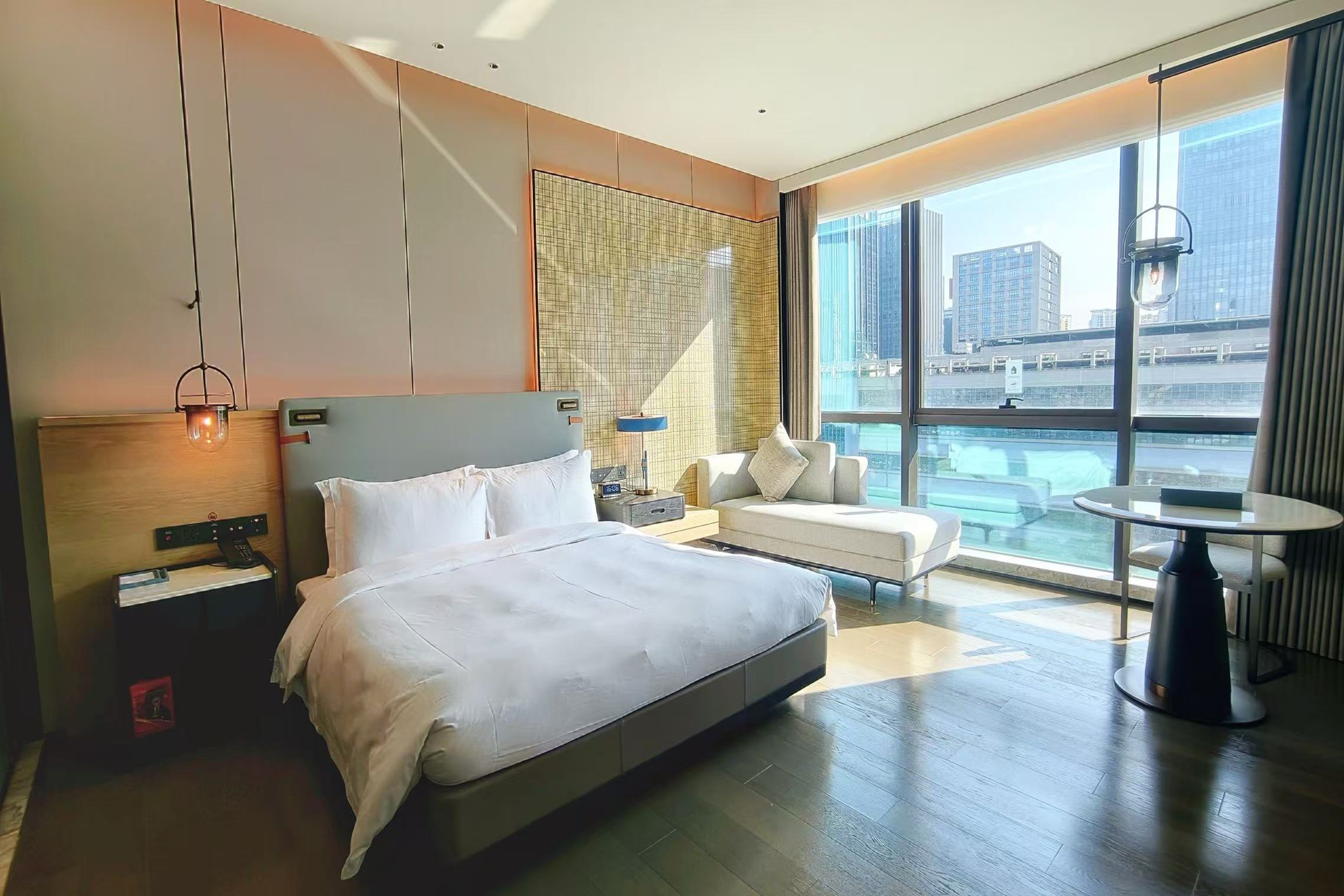 Guest room at the Wyndham Grand Shenzhen Guangming in Shenzhen, Other than US/Canada