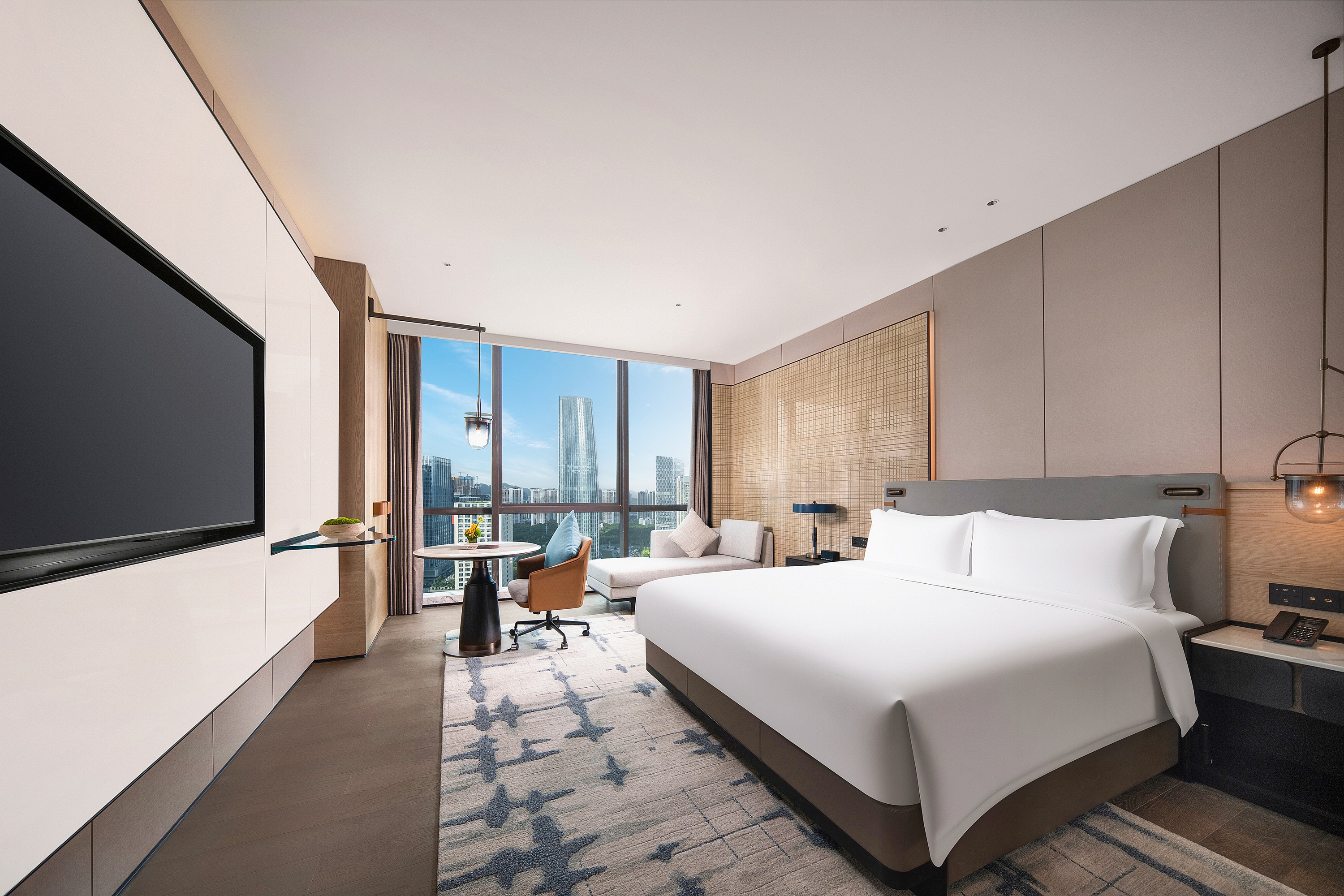 Guest room at the Wyndham Grand Shenzhen Guangming in Shenzhen, Other than US/Canada