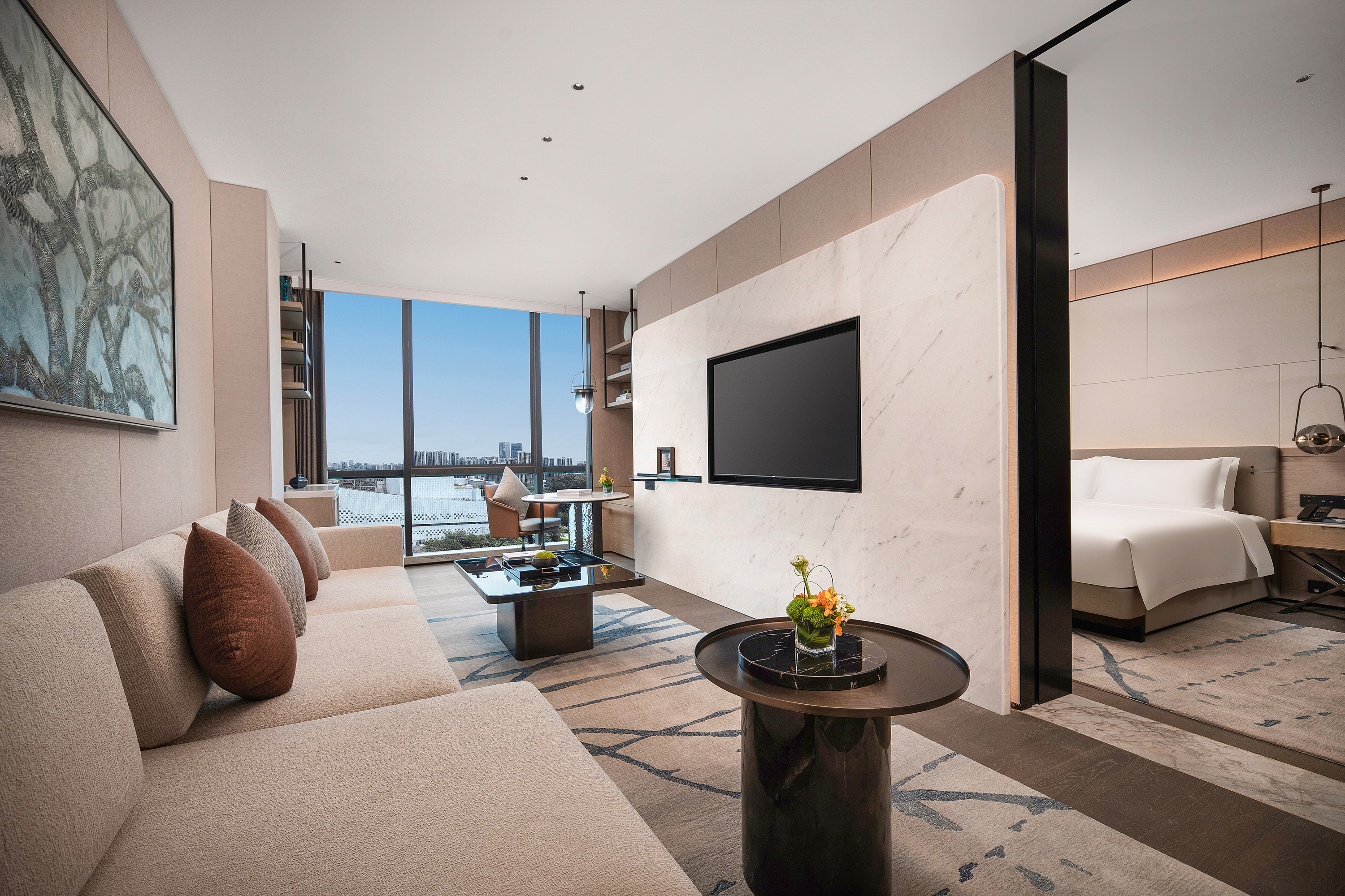 Guest room at the Wyndham Grand Shenzhen Guangming in Shenzhen, Other than US/Canada