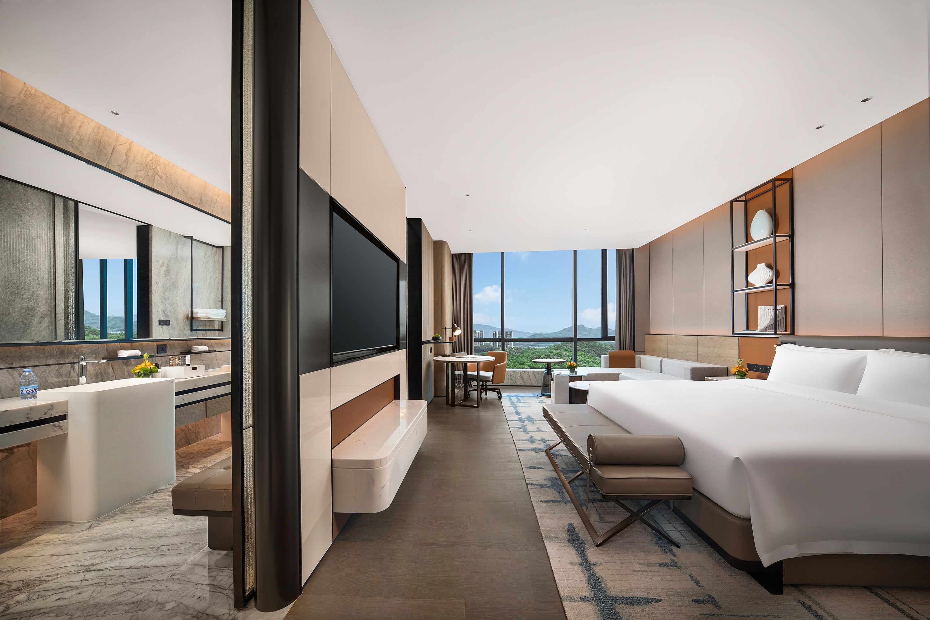 Guest room at the Wyndham Grand Shenzhen Guangming in Shenzhen, Other than US/Canada