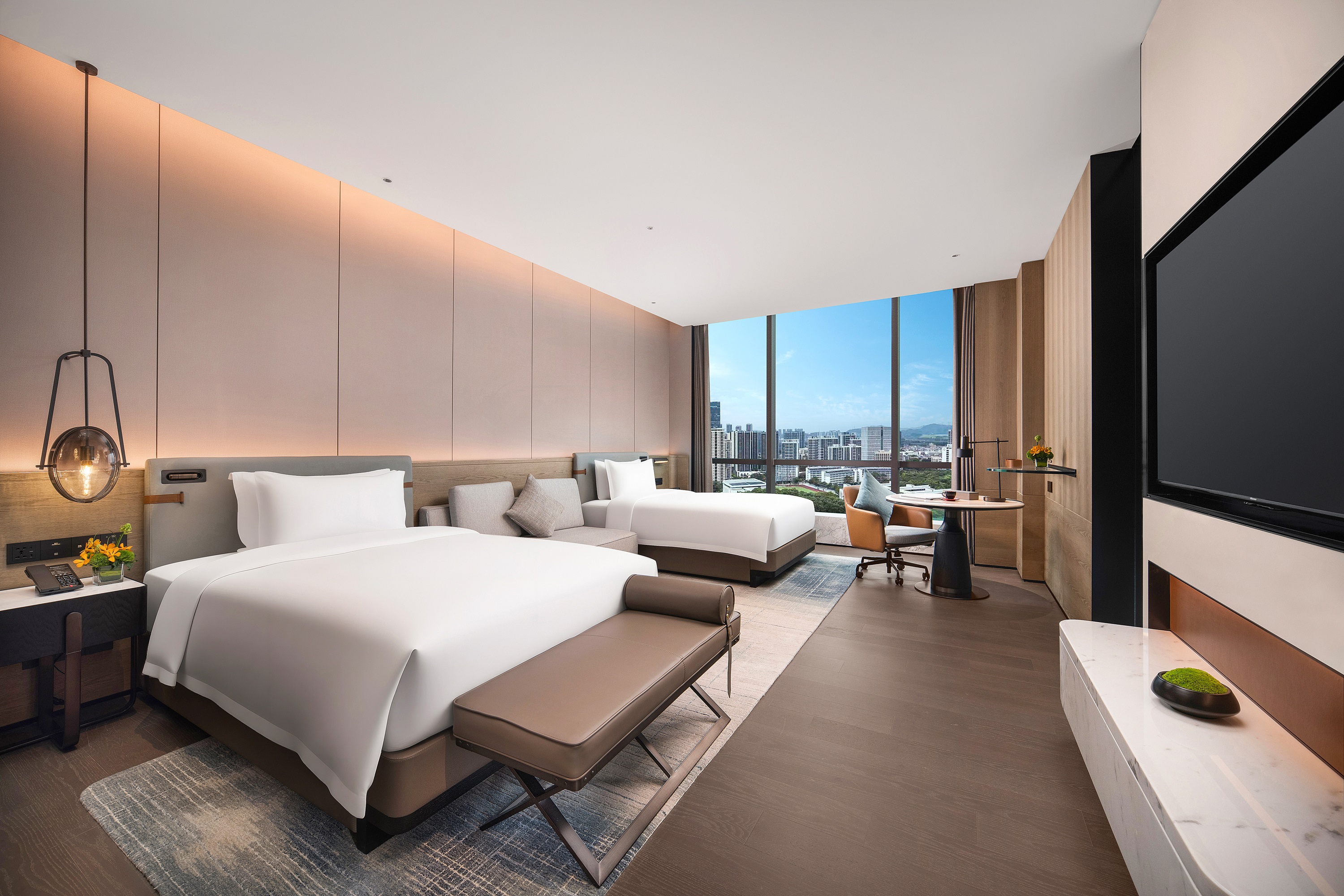 Guest room at the Wyndham Grand Shenzhen Guangming in Shenzhen, Other than US/Canada