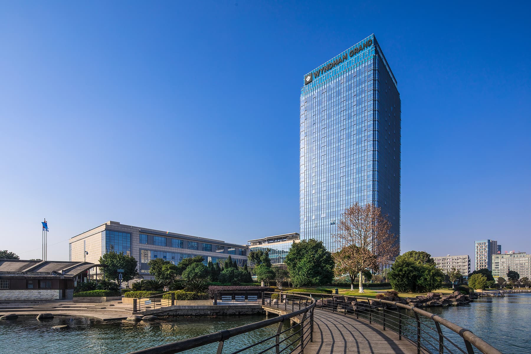 Exterior of Wyndham Grand Suzhou Fenhu hotel in Suzhou, Other than US/Canada