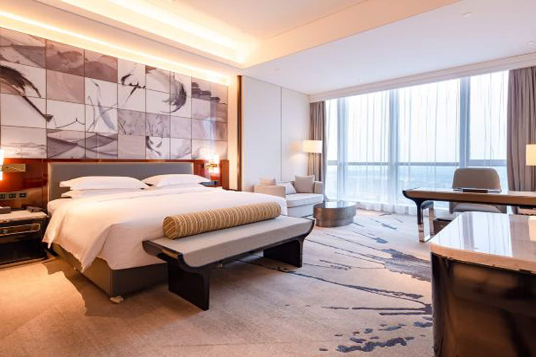 Guest room at the Wyndham Grand Suzhou Fenhu in Suzhou, Other than US/Canada