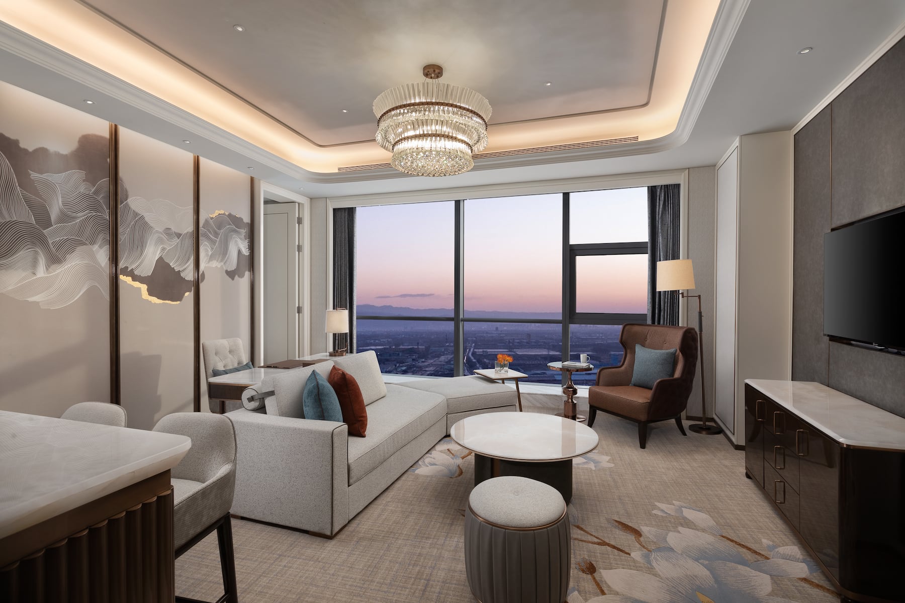 Guest room at the Wyndham Grand Shanxi Xiaohe Xincheng in Taiyuan, Other than US/Canada