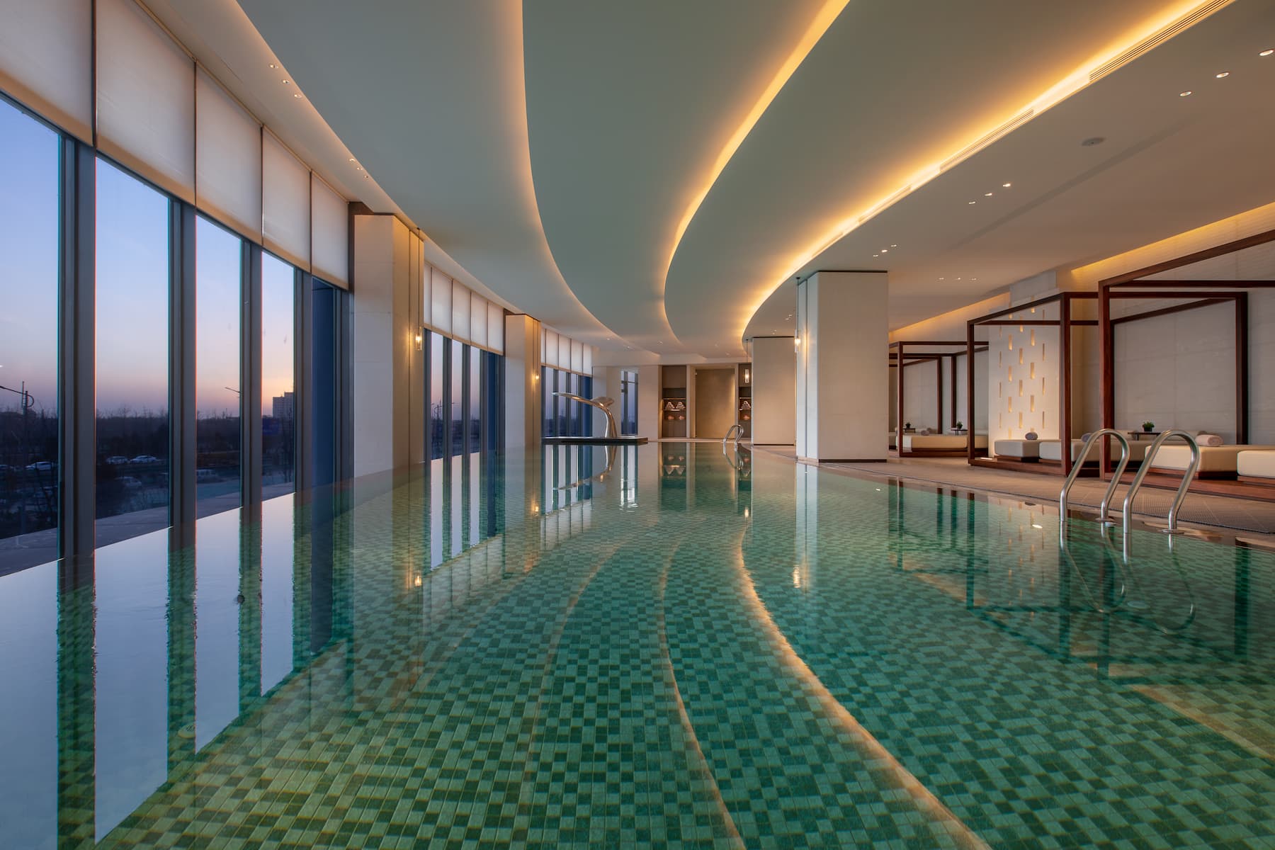 Indoor pool at the Wyndham Grand Shanxi Xiaohe Xincheng in Taiyuan, Other than US/Canada