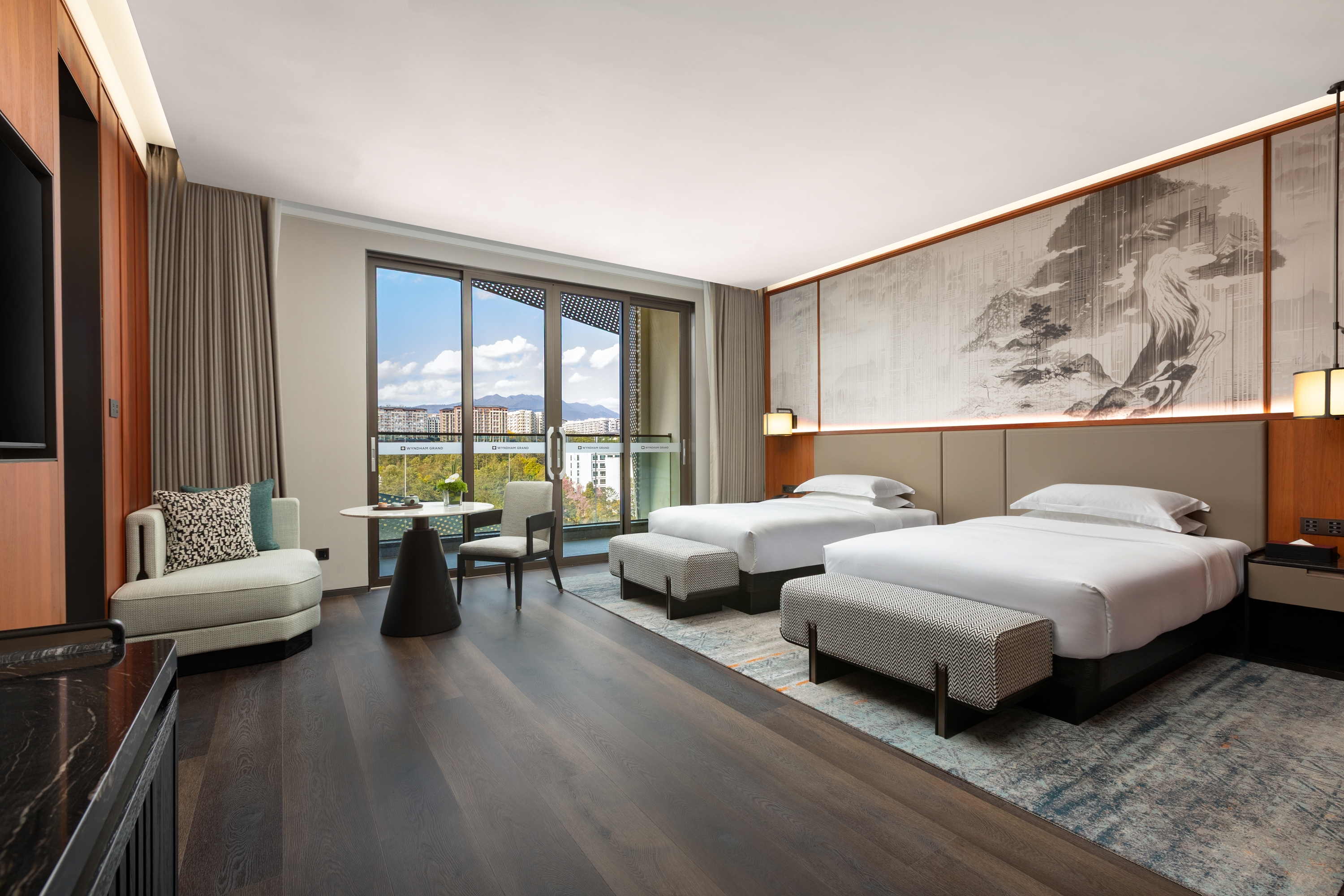 Guest room at the Wyndham Grand Tengchong Hot Spring in Tengchong, Other than US/Canada