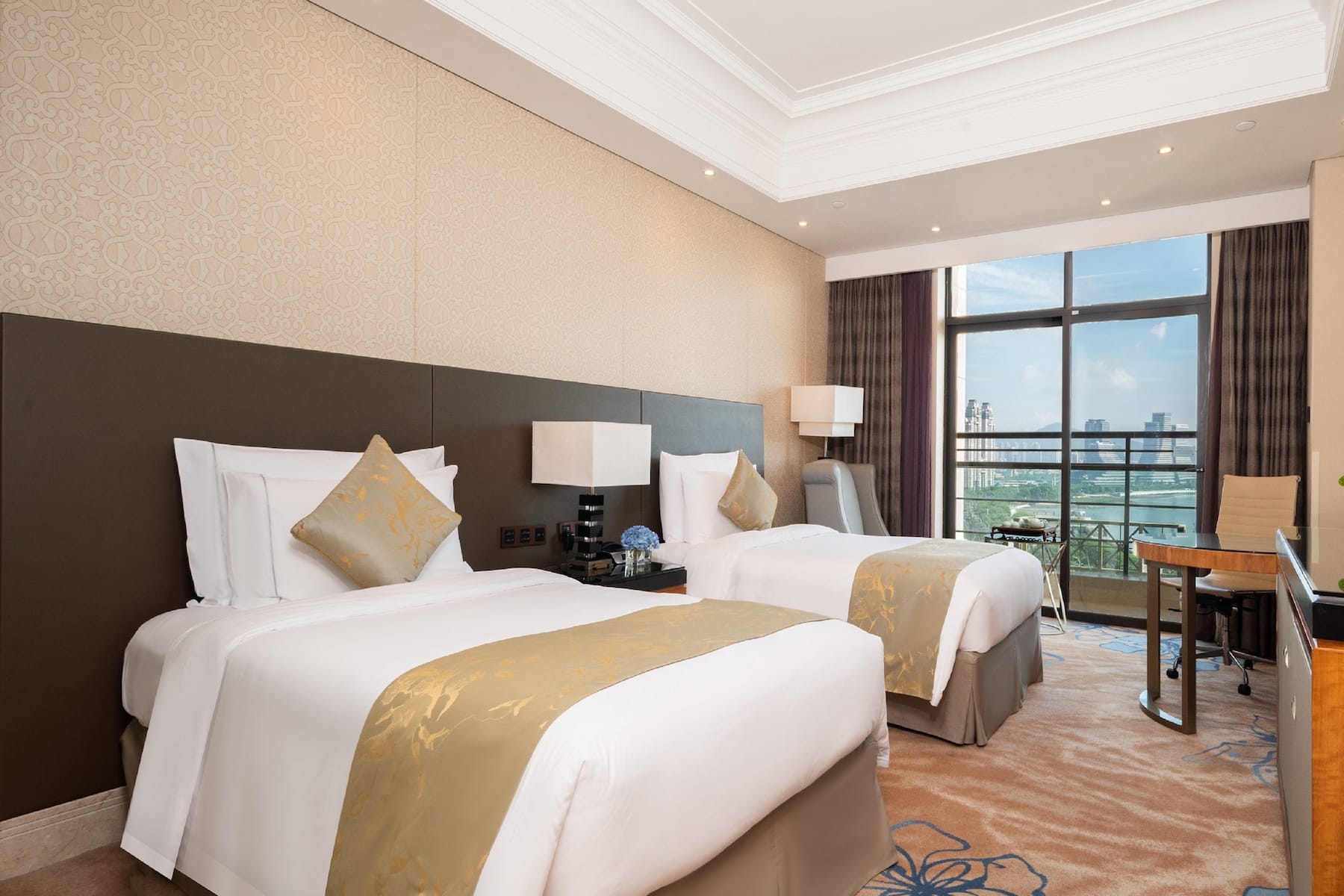 Guest room at the Wyndham Grand Xiamen Haicang in Xiamen, Other than US/Canada