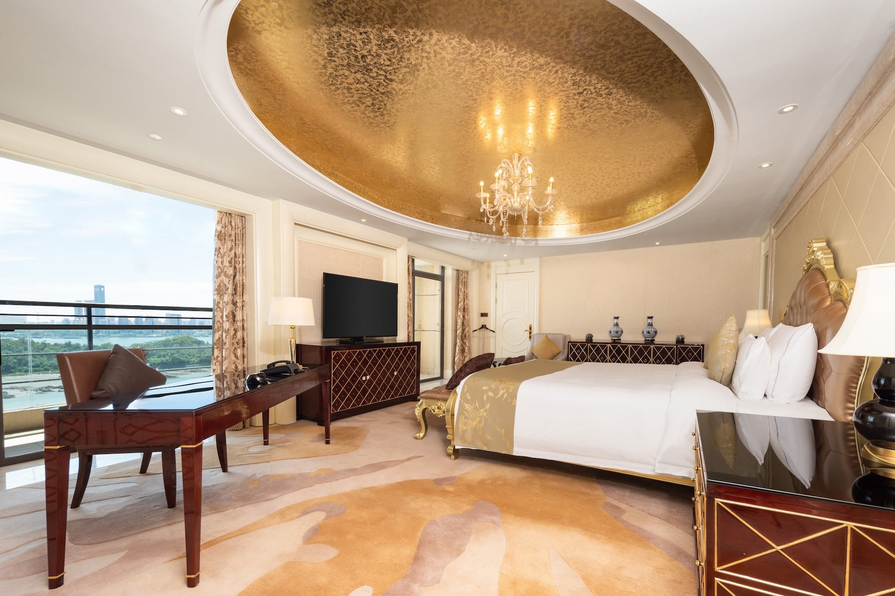 Guest room at the Wyndham Grand Xiamen Haicang in Xiamen, Other than US/Canada