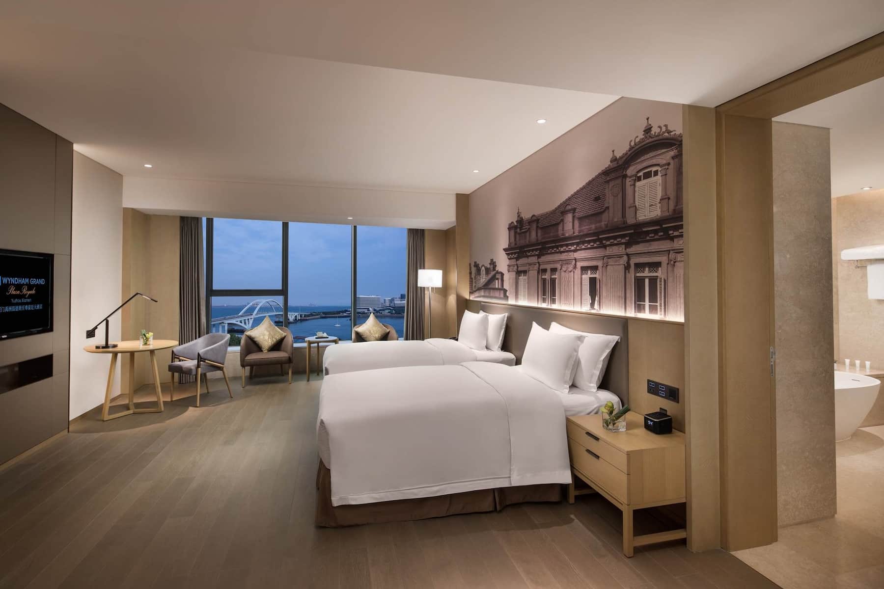 Guest room at the Wyndham Grand Plaza Royale Yuzhou Xiamen in Xiamen, Other than US/Canada