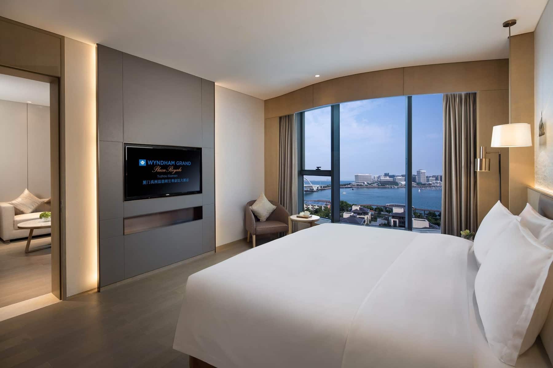Guest room at the Wyndham Grand Plaza Royale Yuzhou Xiamen in Xiamen, Other than US/Canada