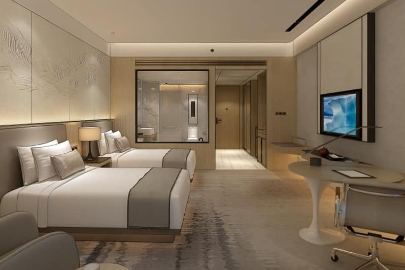Guest room at the Wyndham Grand Plaza Royale Yuzhou Xiamen in Xiamen, Other than US/Canada