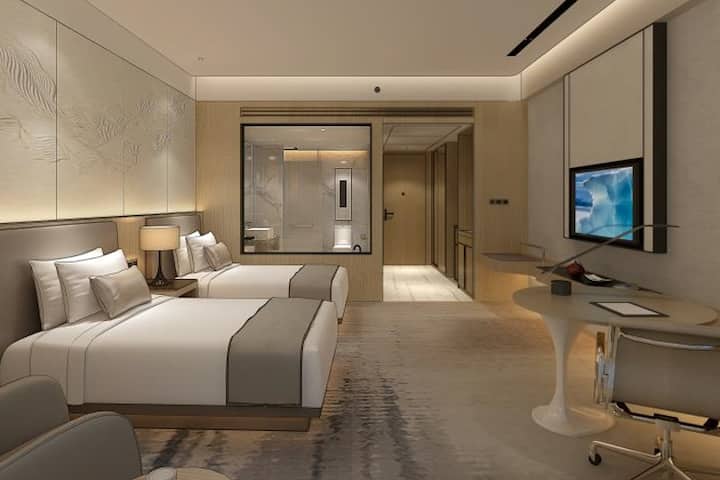 Guest room at the Wyndham Grand Plaza Royale Yuzhou Xiamen in Xiamen, Other than US/Canada