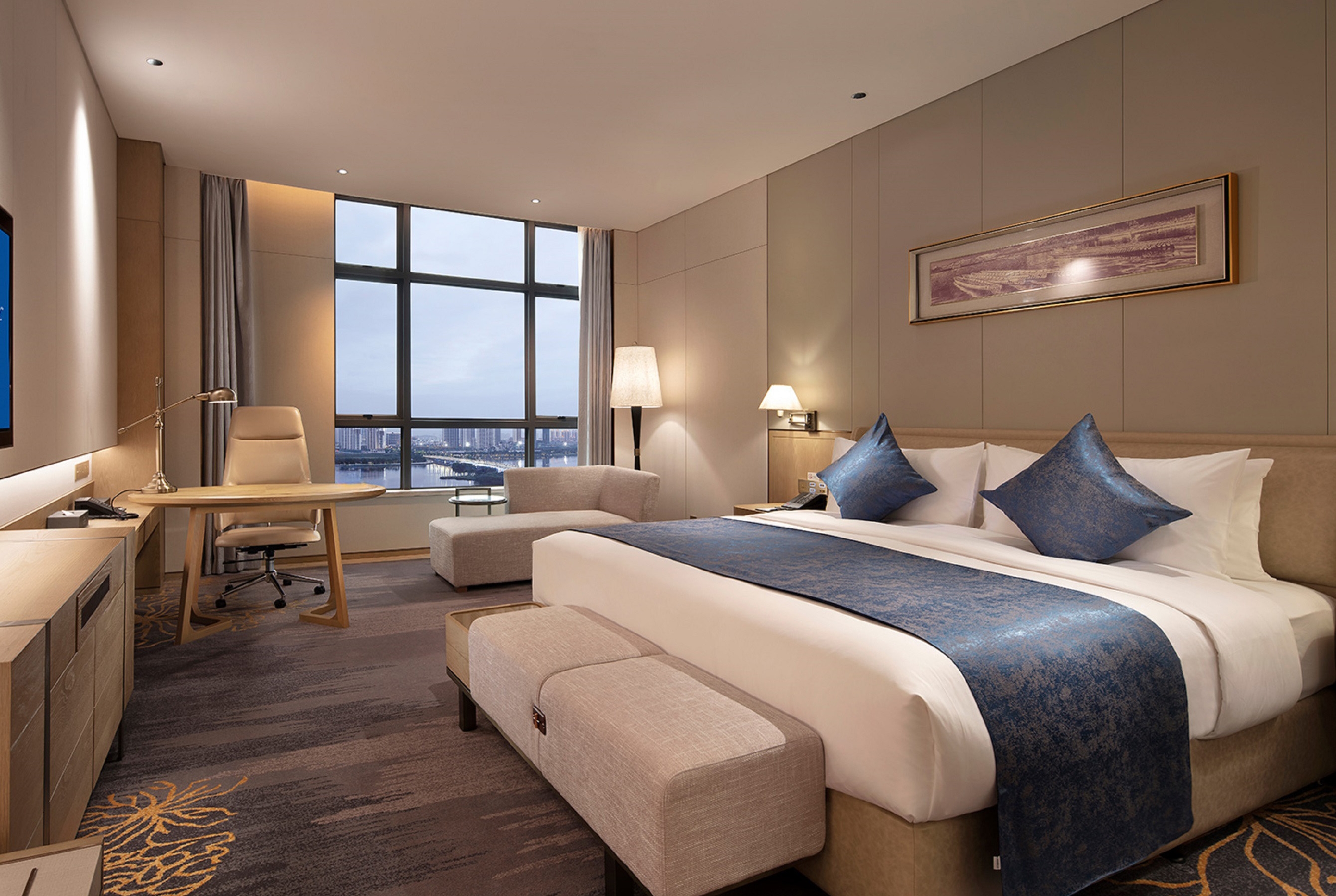 Guest room at the Wyndham Grand Plaza Royale Jimei Xiamen in Xiamen, Other than US/Canada