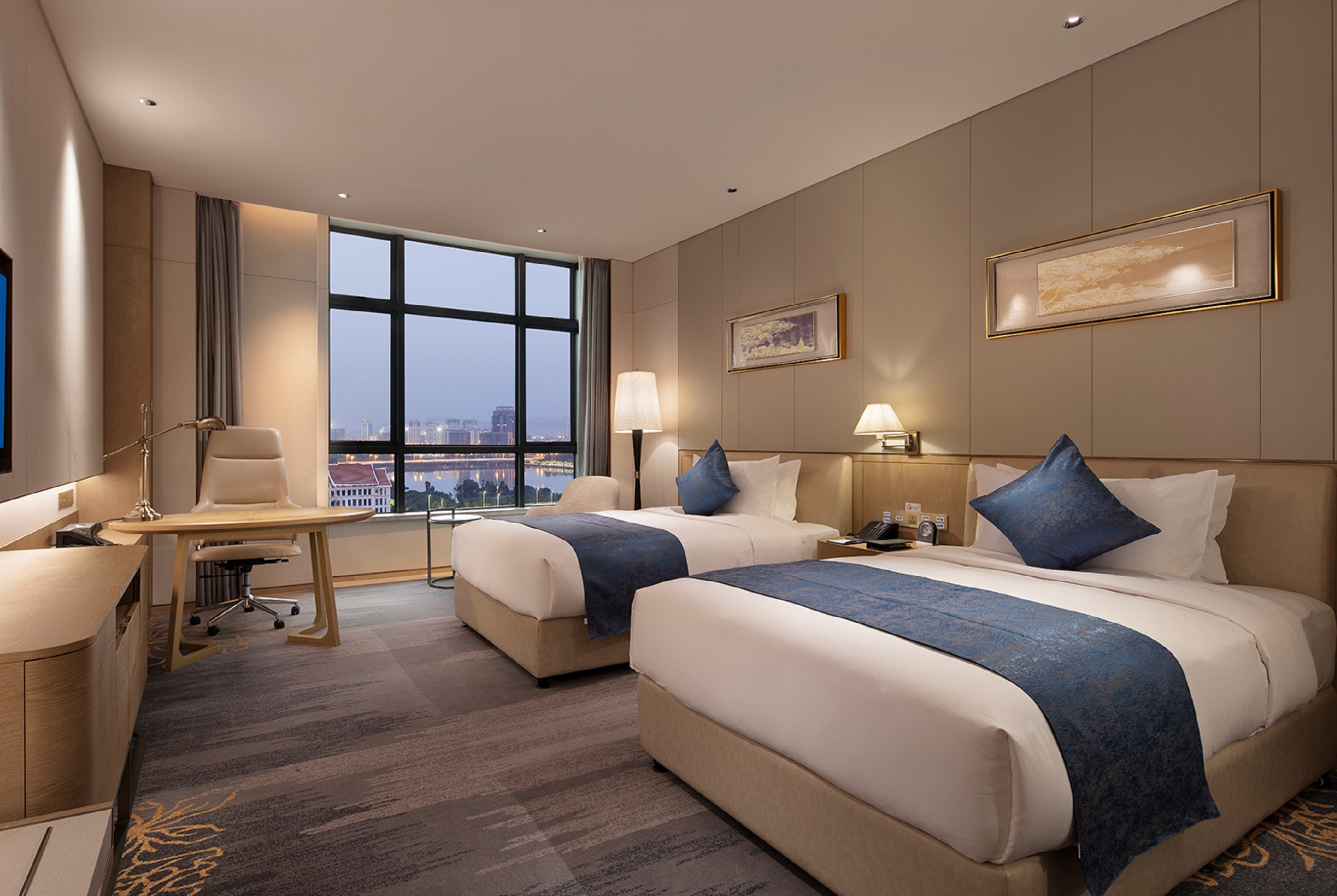 Guest room at the Wyndham Grand Plaza Royale Jimei Xiamen in Xiamen, Other than US/Canada