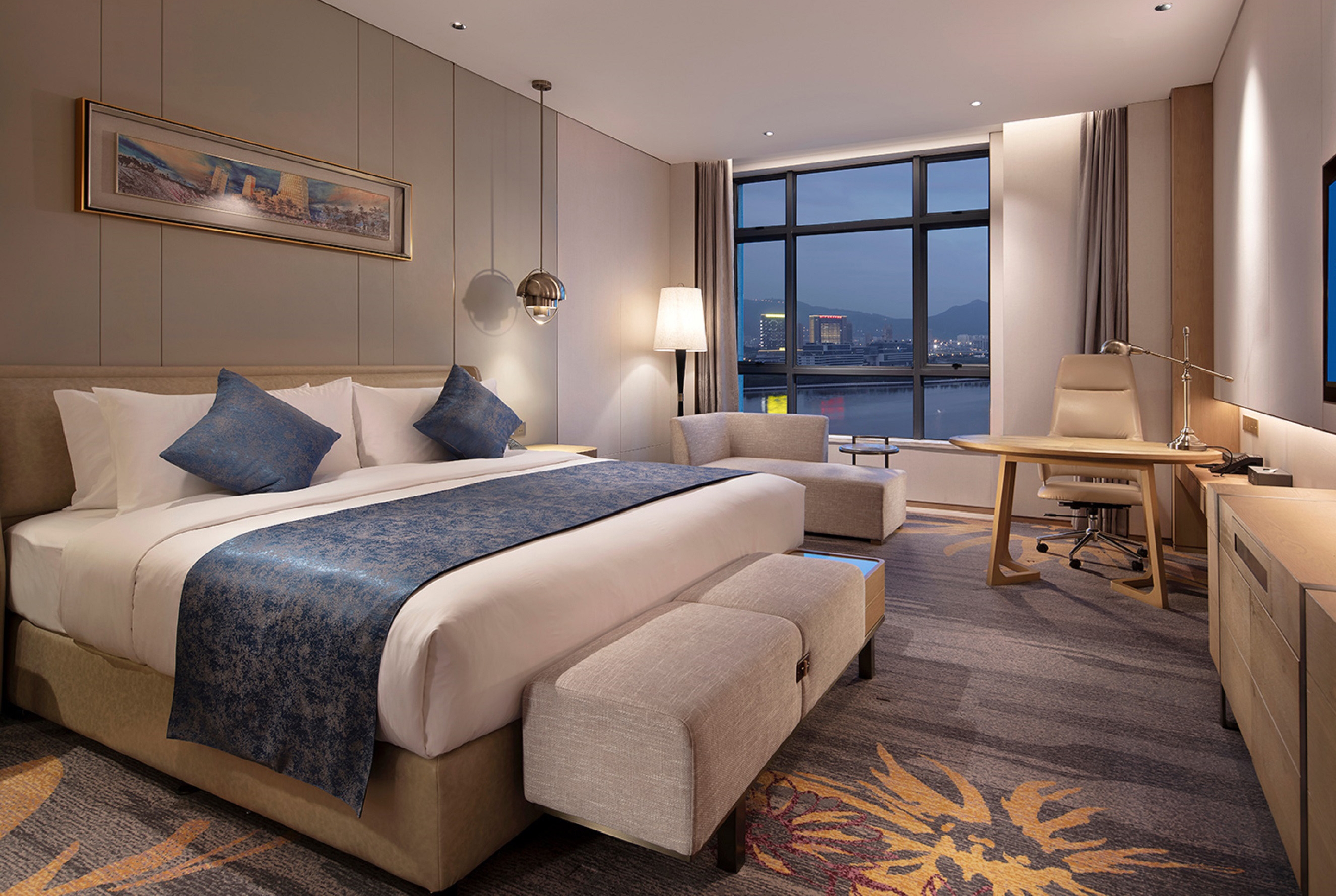 Guest room at the Wyndham Grand Plaza Royale Jimei Xiamen in Xiamen, Other than US/Canada